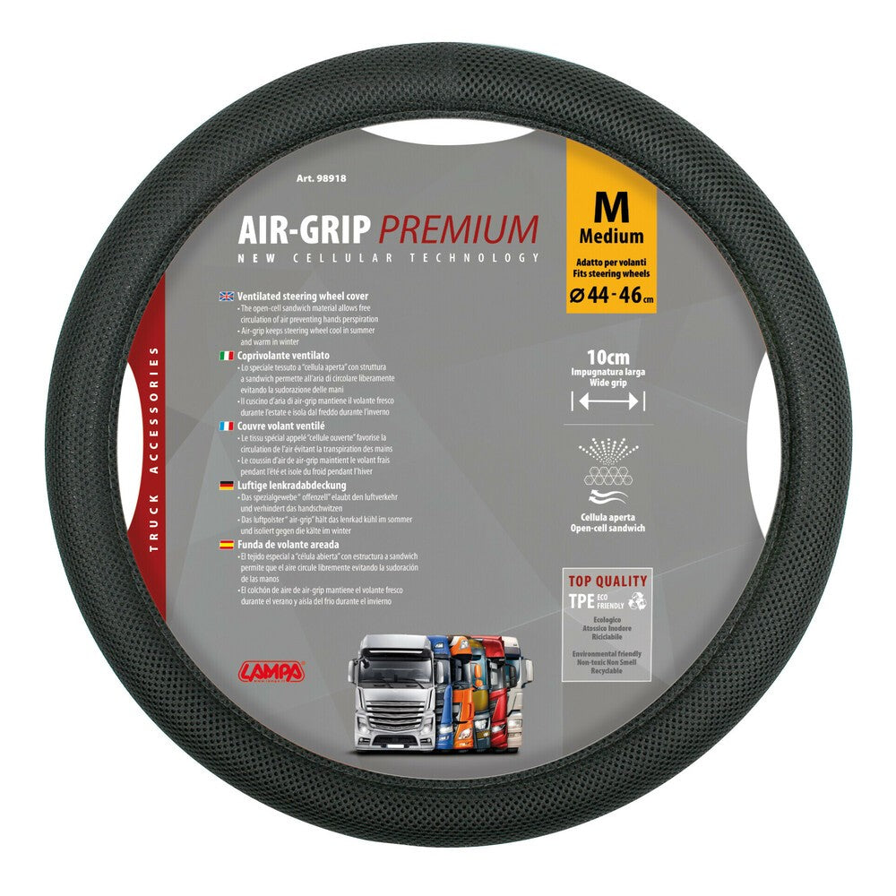 Steering wheel cover 44-46 Black fabric TIR