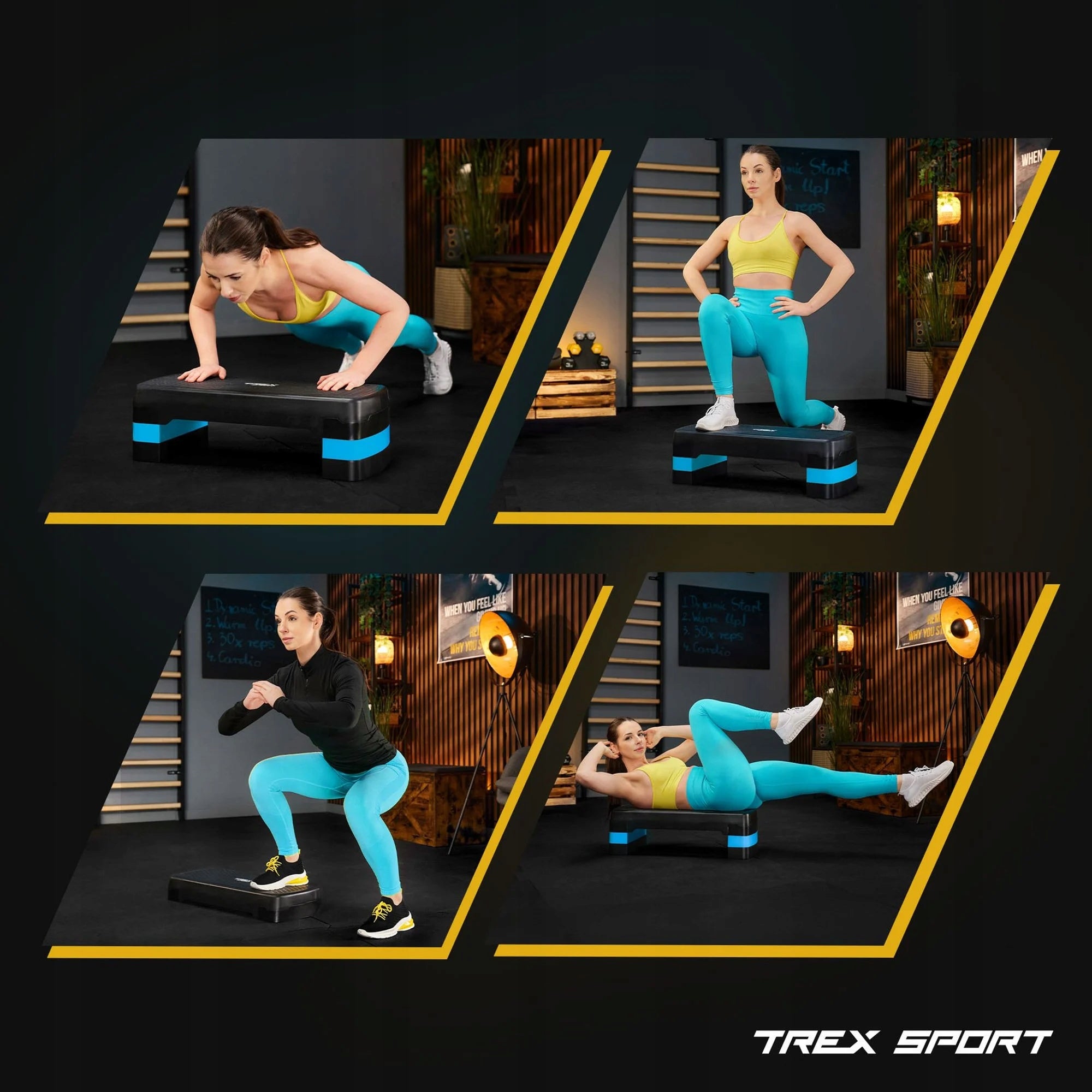 Step for fitness and aerobics exercises 3 steps platform adjustable Trex Sport Packaging status original