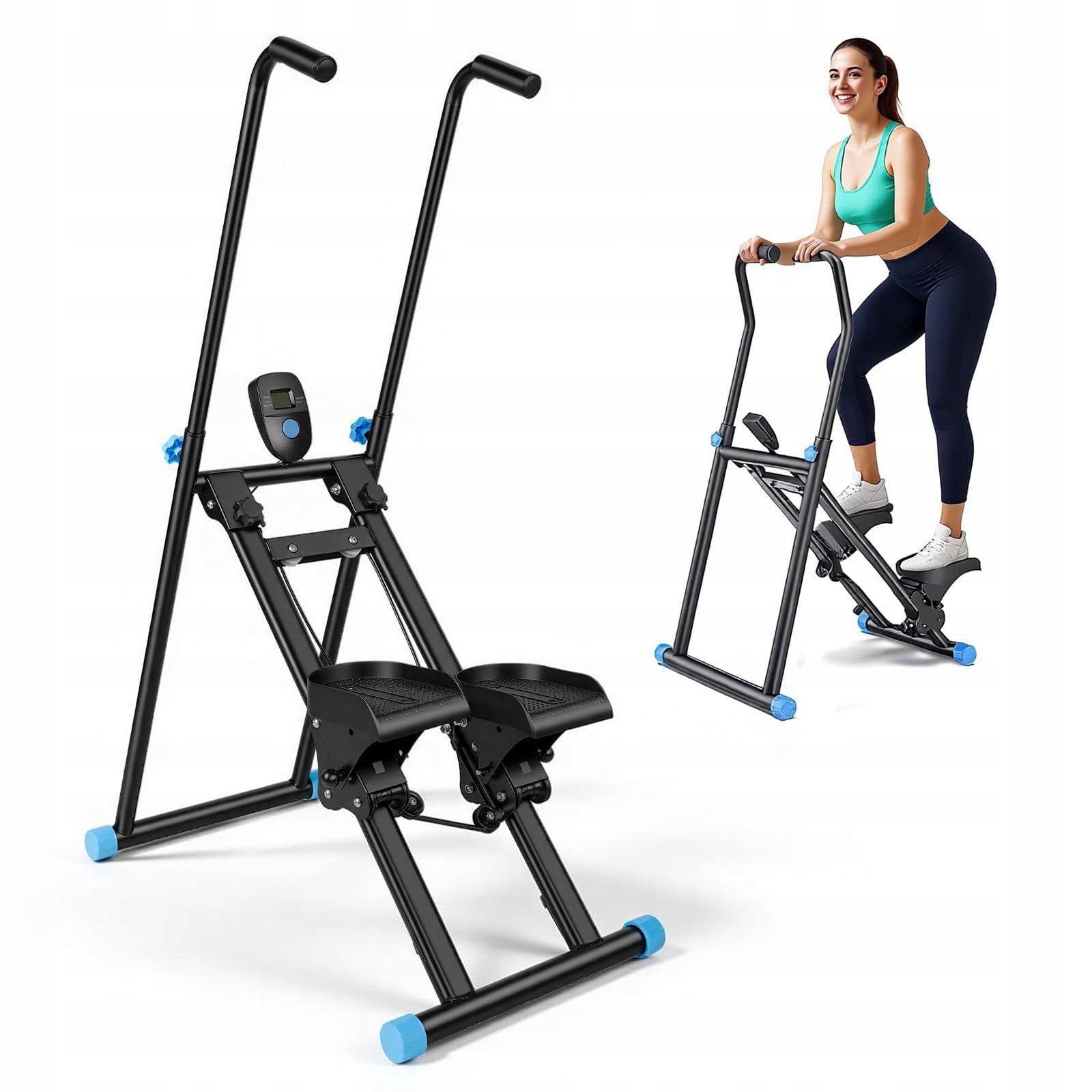 Stepper Home Fitness Stepper Adjustable Quiet Foldable LCD Black 120KG Load