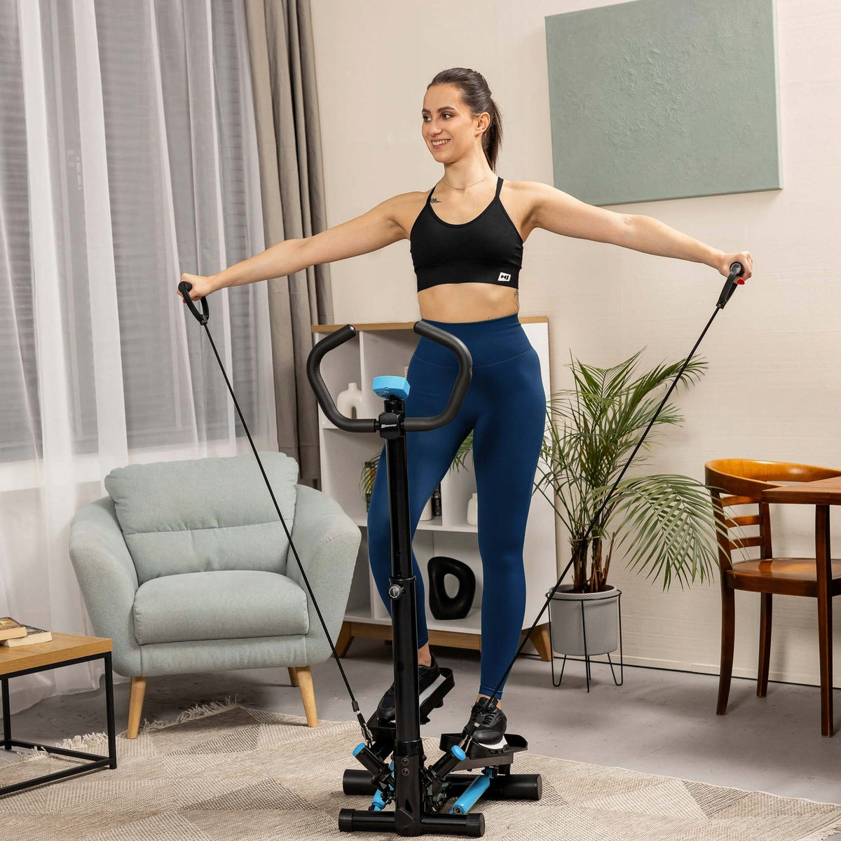 Stepper Twisted Column with Exercise Ropes Home Fitness Training Model HS-55S Noble