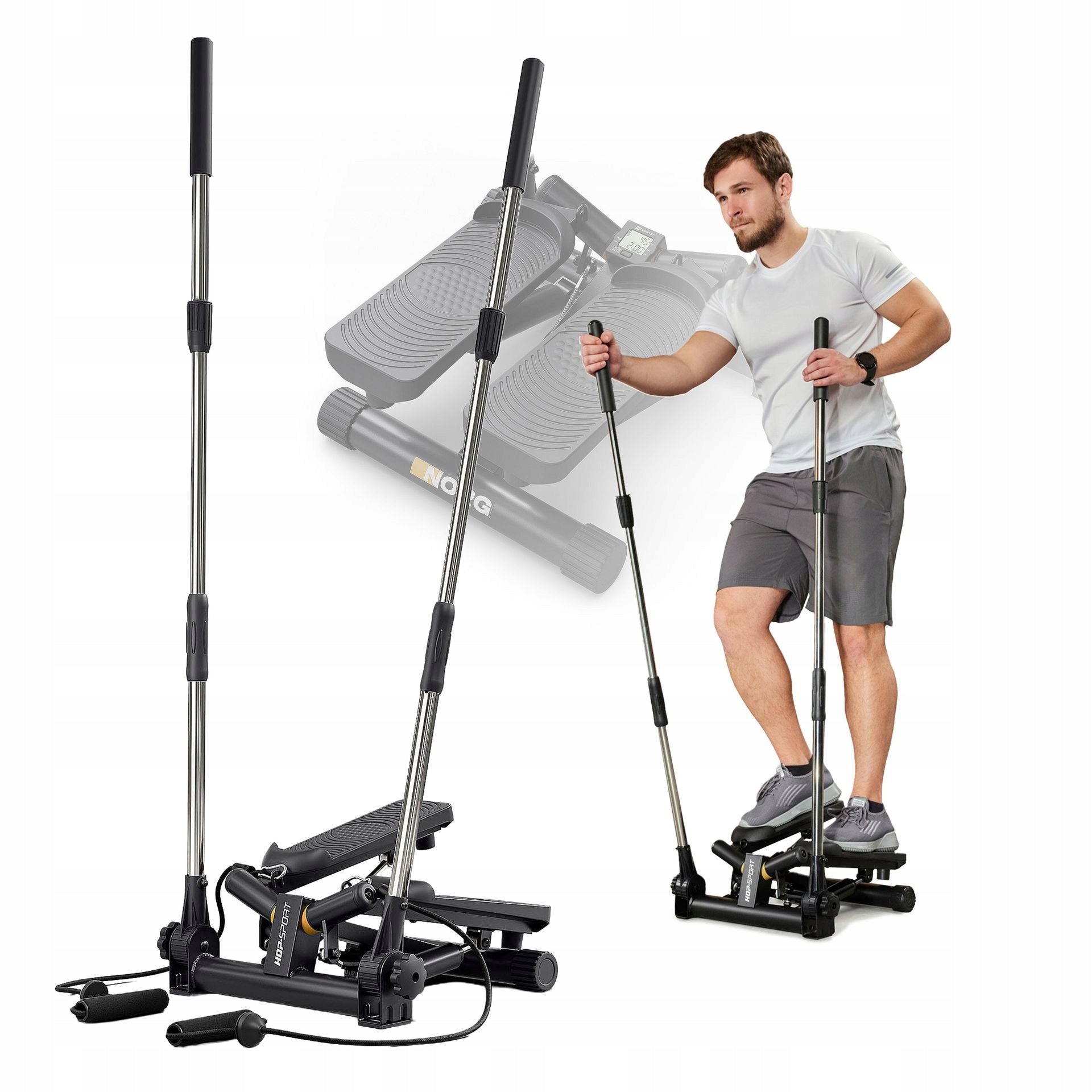 Stepper Twisted with Arms and Expanders Home Exercise Trainer