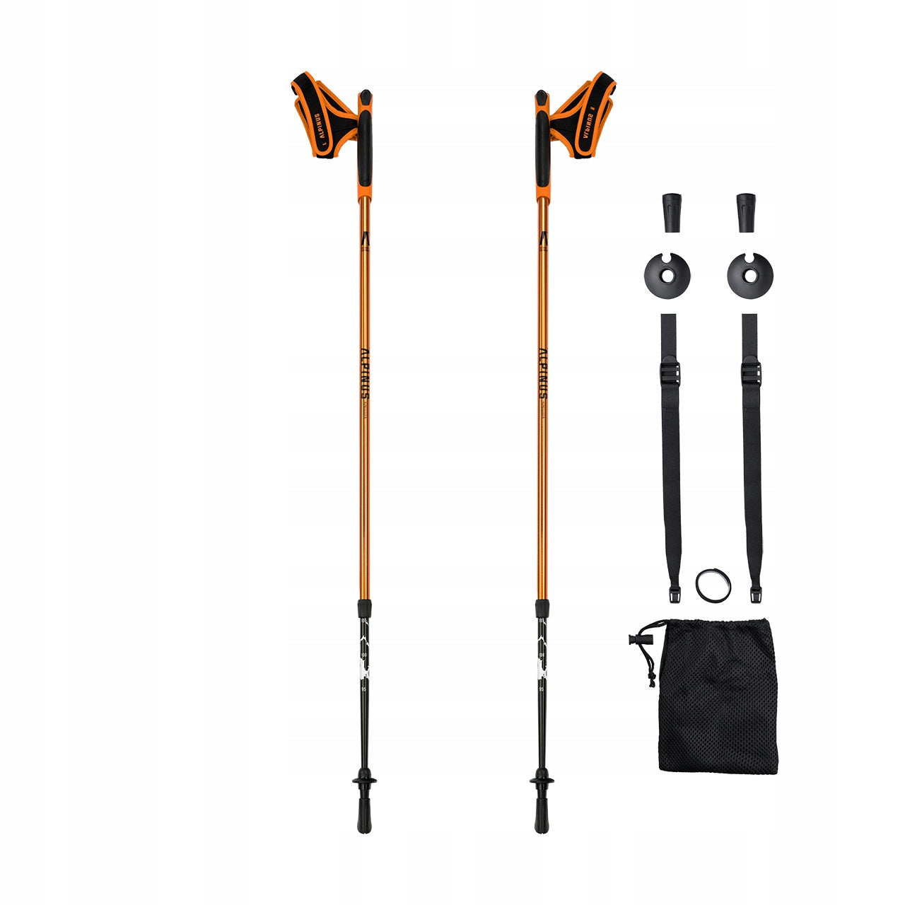 Sticks Alpinus Kungsleden 80-135 cm oranges and reds Color red