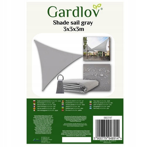 Stínová plachta 3x3x3m šedá Gardlov 23147 Length 300 cm