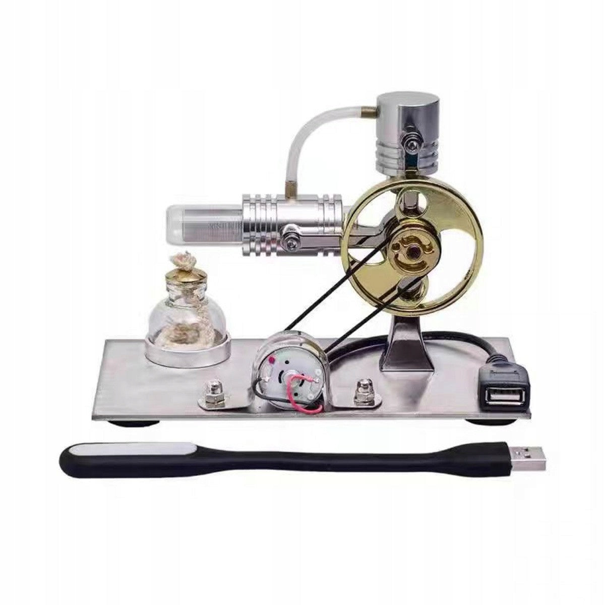 Stirling Motor with LED Current Generator USB STEM Kit Gift NikolaToy