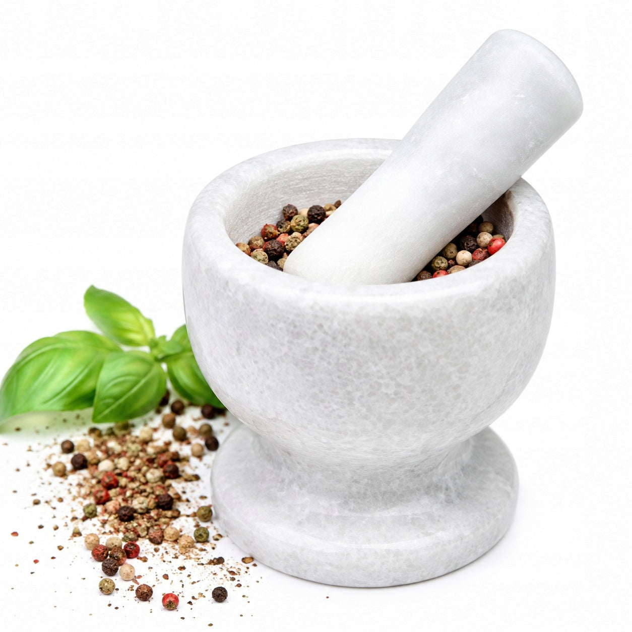 Stone mortar granite kitchen for grinding spices pesto pestle