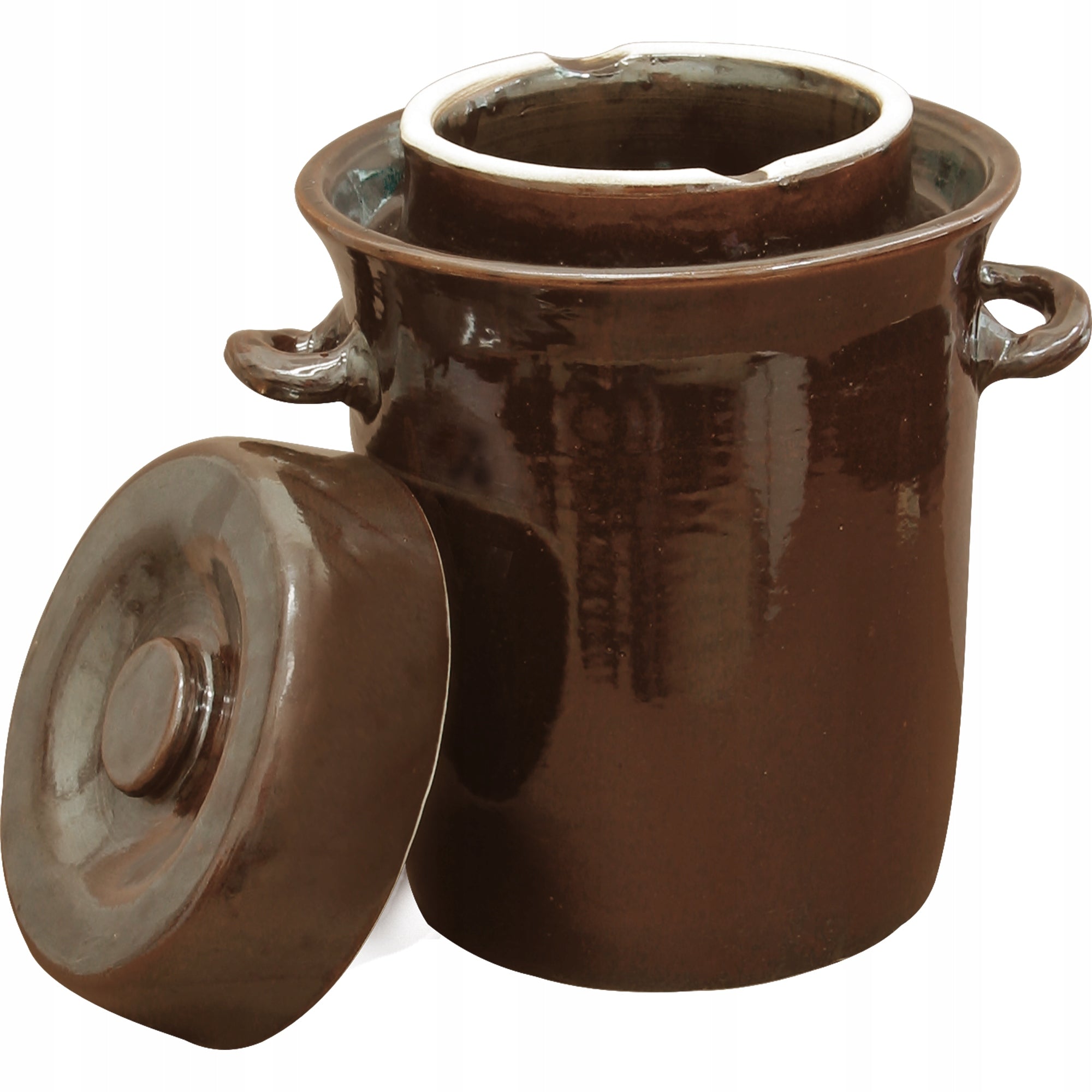 Stoneware - 10l pickling pot with water seal and pickling lid