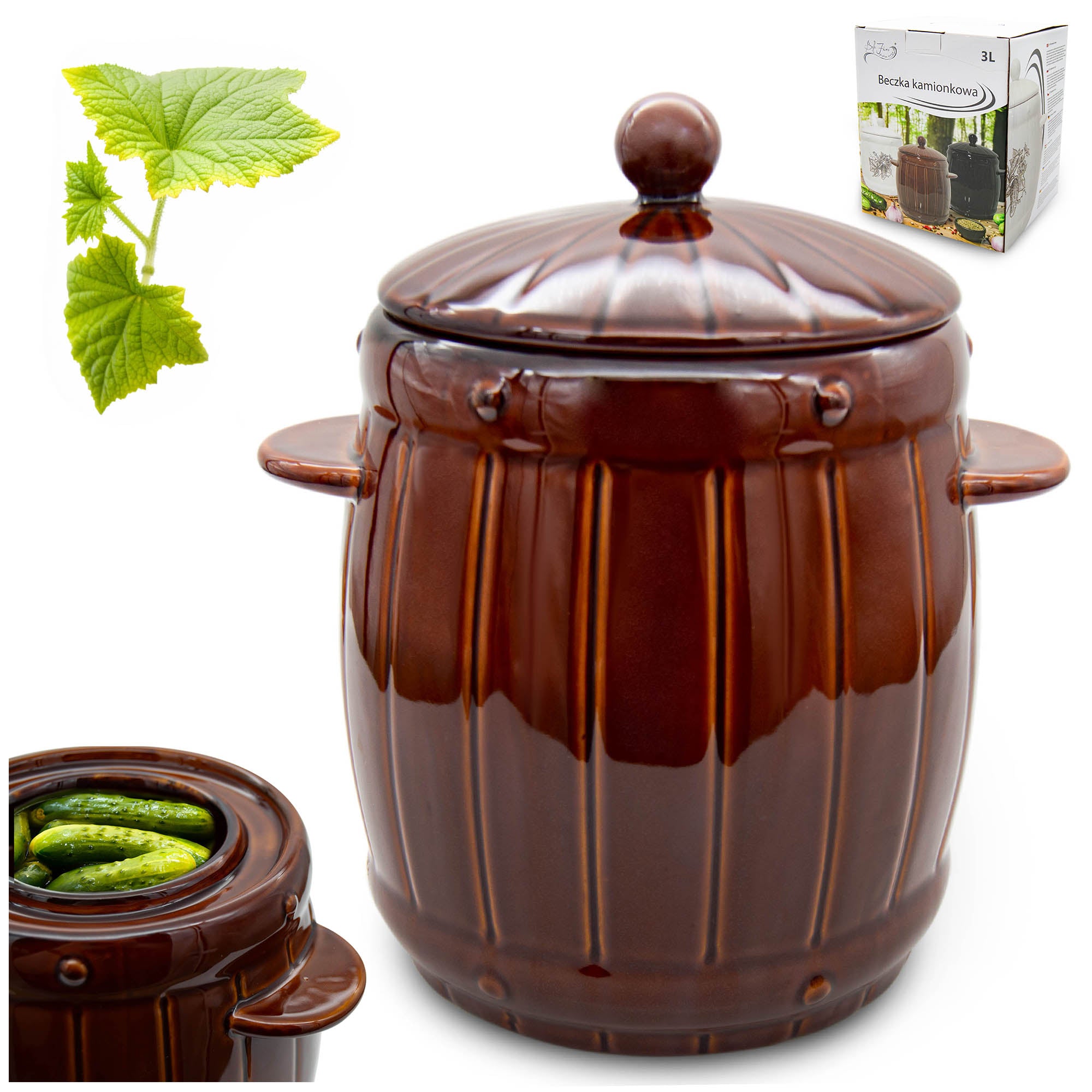 Stoneware Barrel for Silage HERMETIC Cucumber Sauce Cabbage 4L