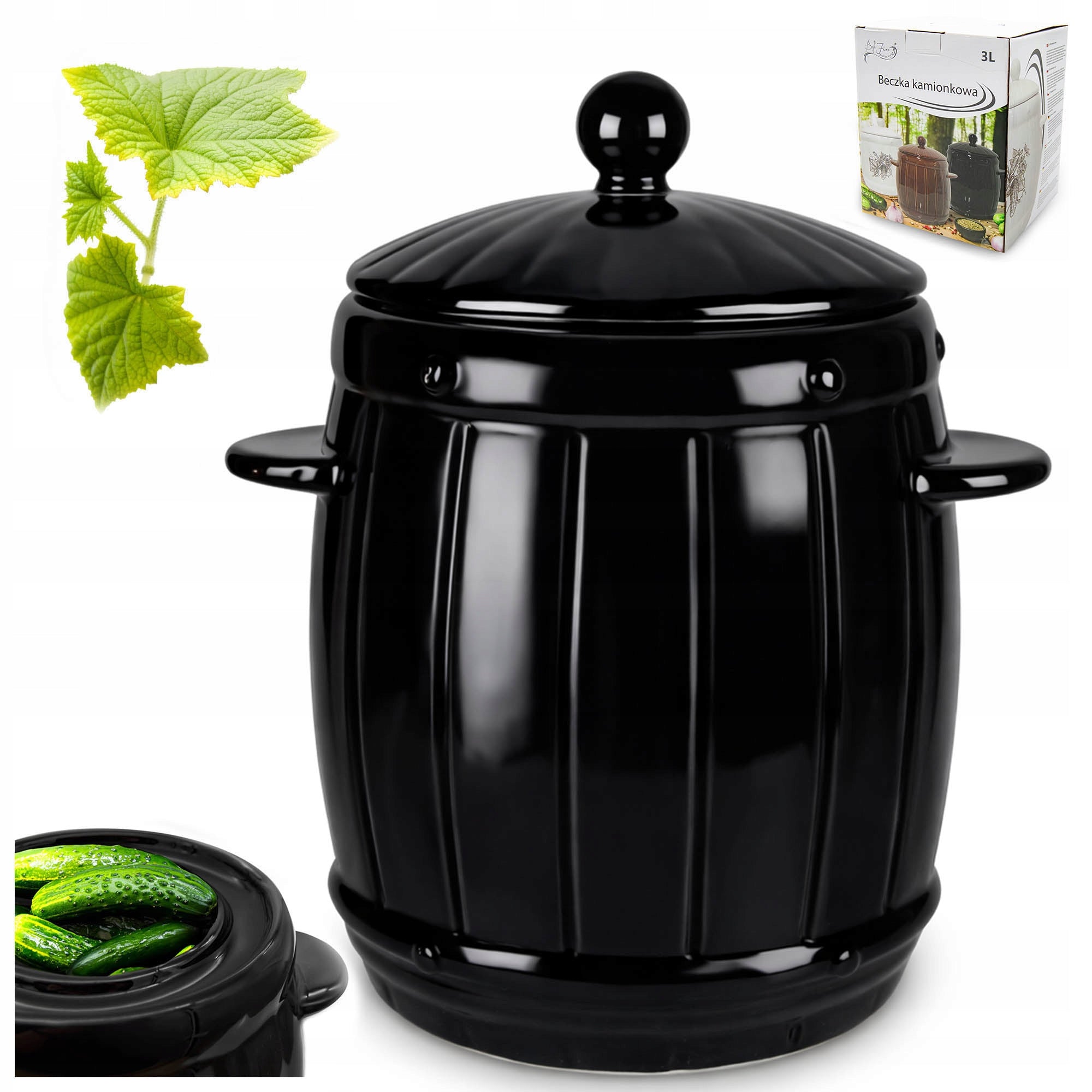 Stoneware barrel 4L HERMETIC stoneware for pickling cucumbers cabbage jar