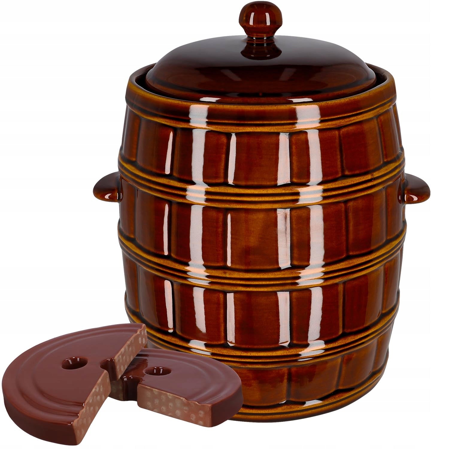 Stoneware barrel collar cover 16L pickling pot pressure stone