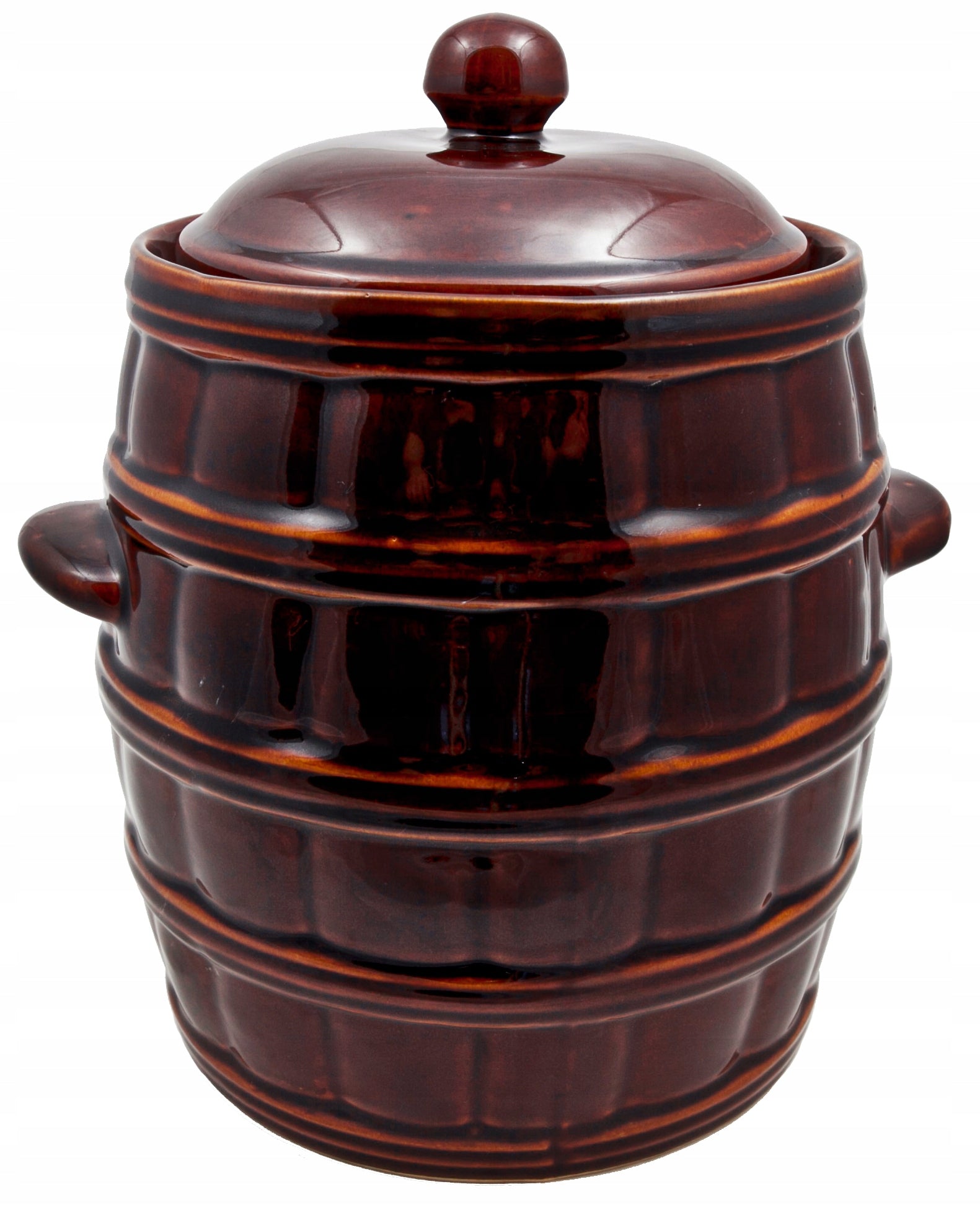 Stoneware barrel for pickling cucumbers and cabbage with flange 12l Krystynka Brand Krystynka