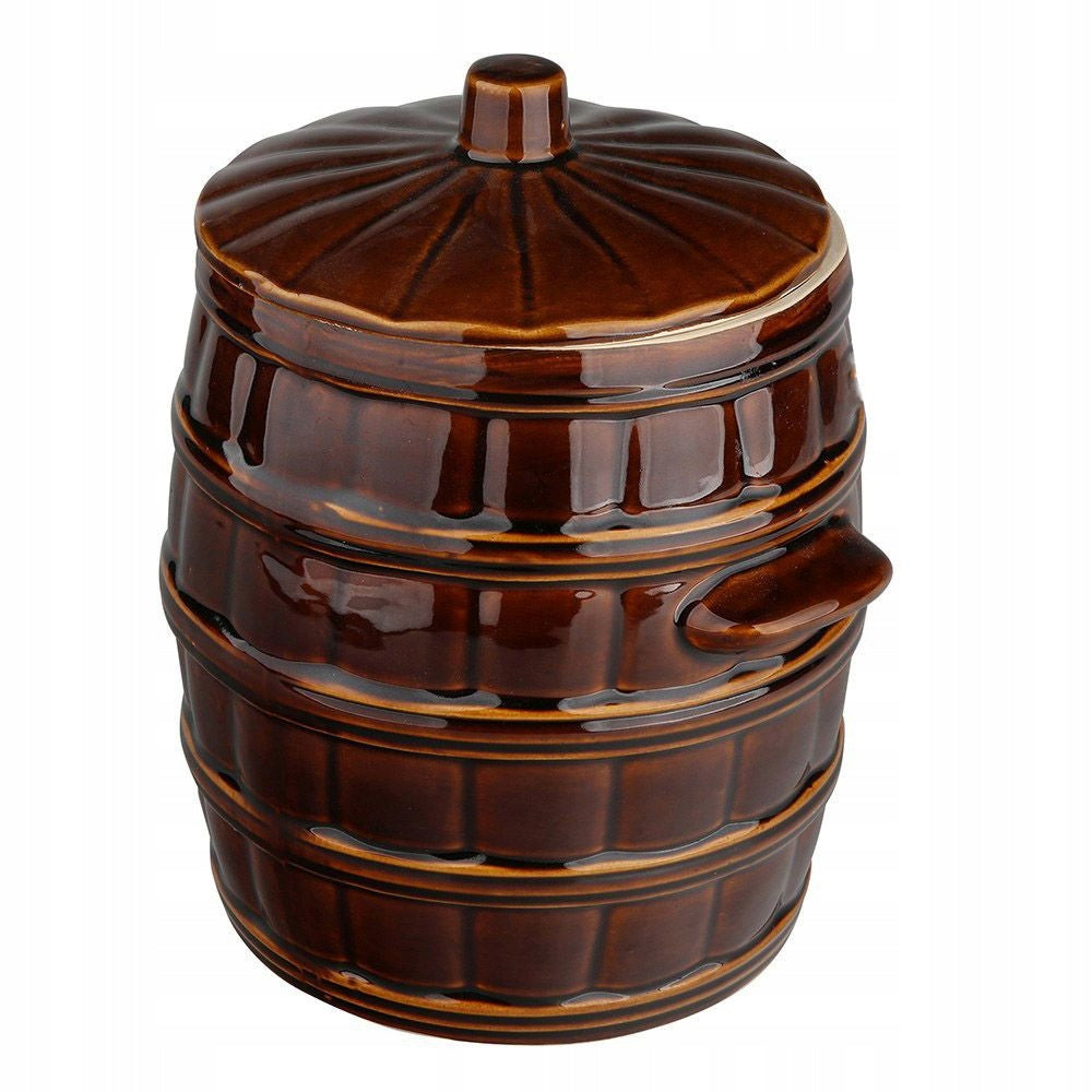Stoneware pot 8L cucumber cabbage pickling barrel with lid Brand Krystynka