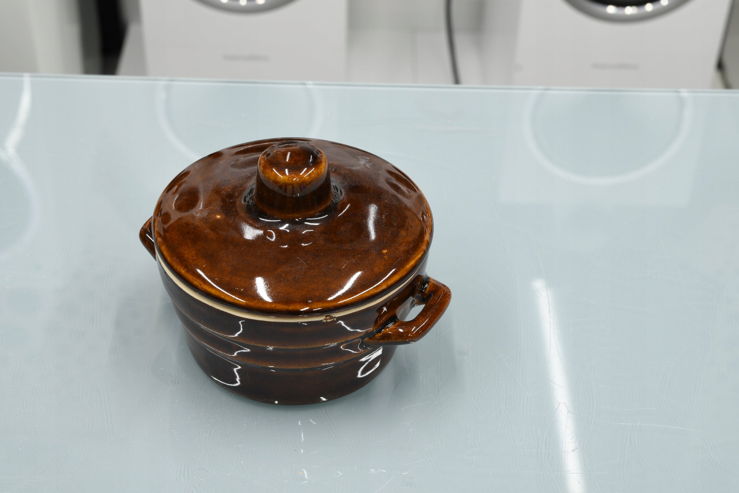 Stoneware pot Q11 0,3L for lard with lid Manufacturer code Garnek kamionkowy Q11 0,3L z pokrywką