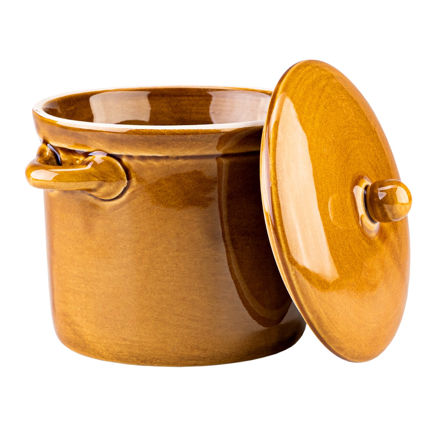 Stoneware pot for lard cucumber soup cabbage 1 L HONEY CERAMIC POT