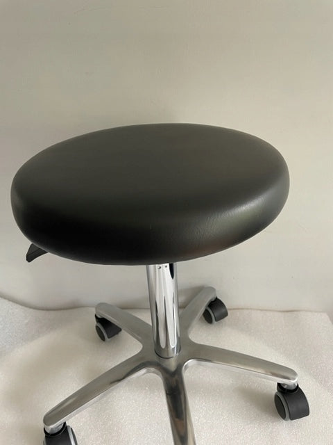 Stool Swivel Stool Chair on Wheels Black UNI Faux Leather Manufacturer code mela260