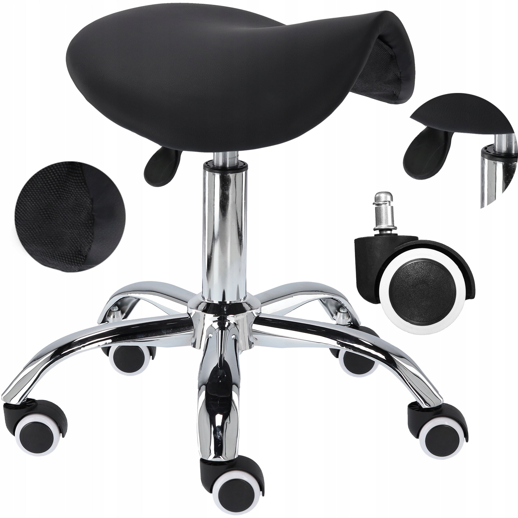 Stool on wheels swivel saddle for beauty salon