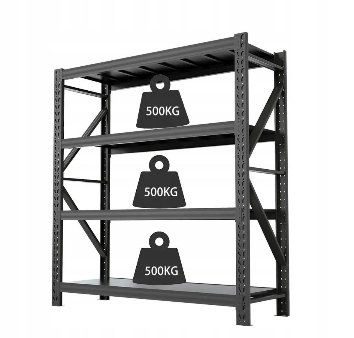Storage Rack Metal Workshop 4-SHELF 500kg per shelf Solid Loft Manufacturer no brand