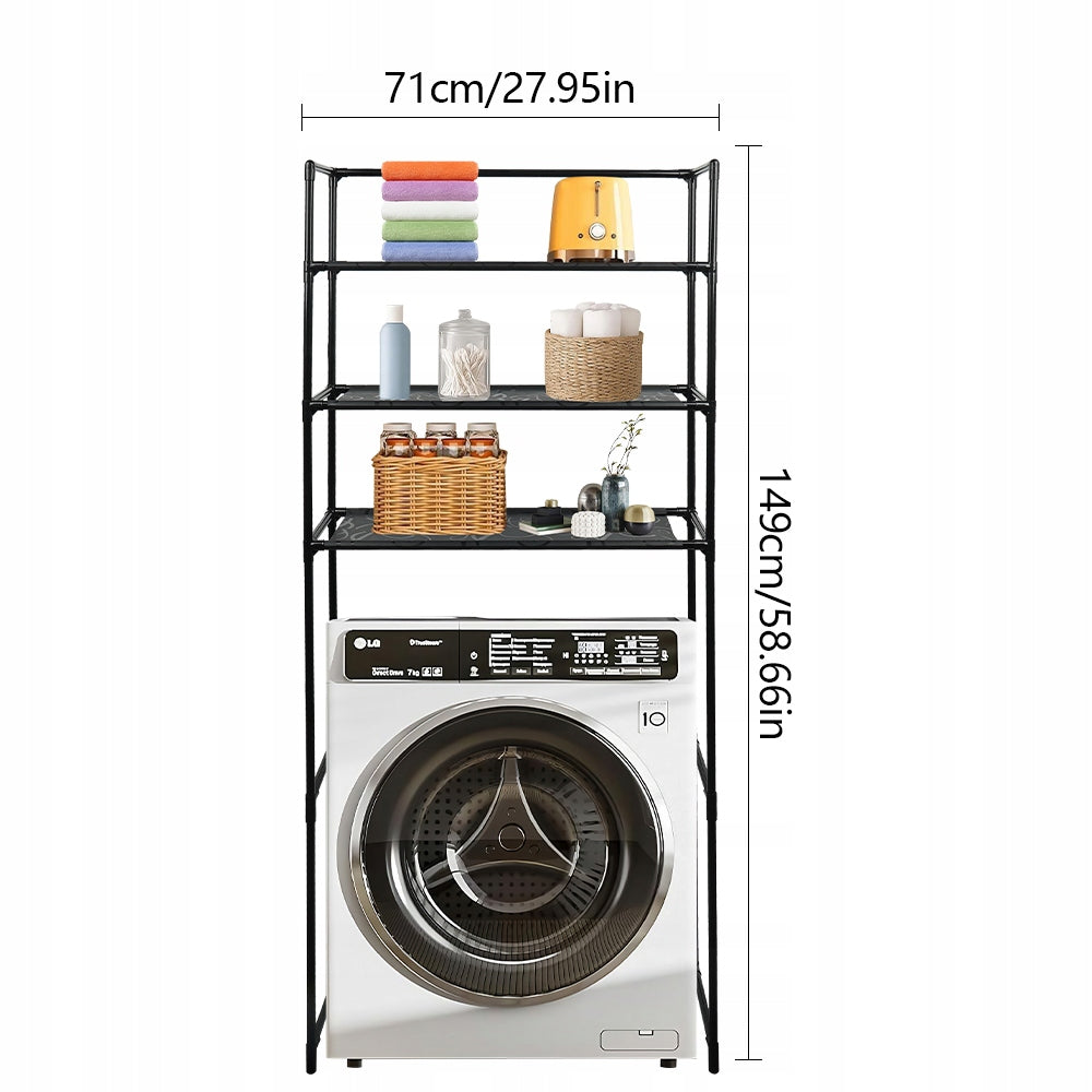Storage Shelf 3 Levels, Shelf Over Washing Machine Bathroom Rack Furniture color black