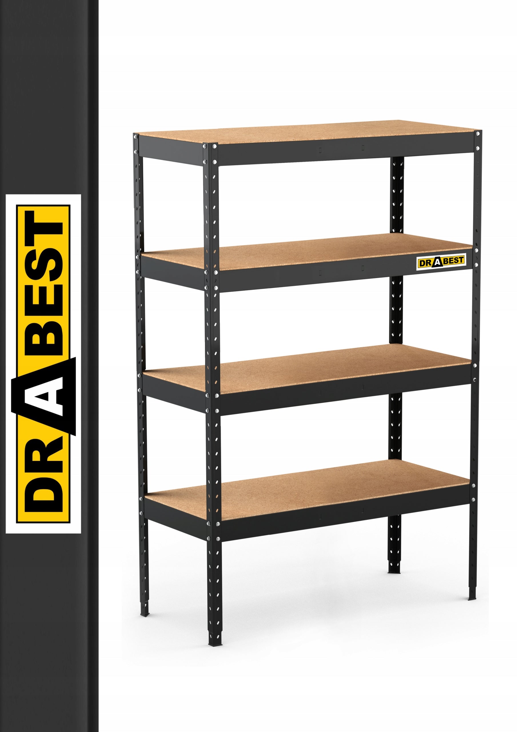 Storage rack metal black with plate 180x120x50 RMH1 DRABEST Manufacturer code RE-ST-RMH1-250-4