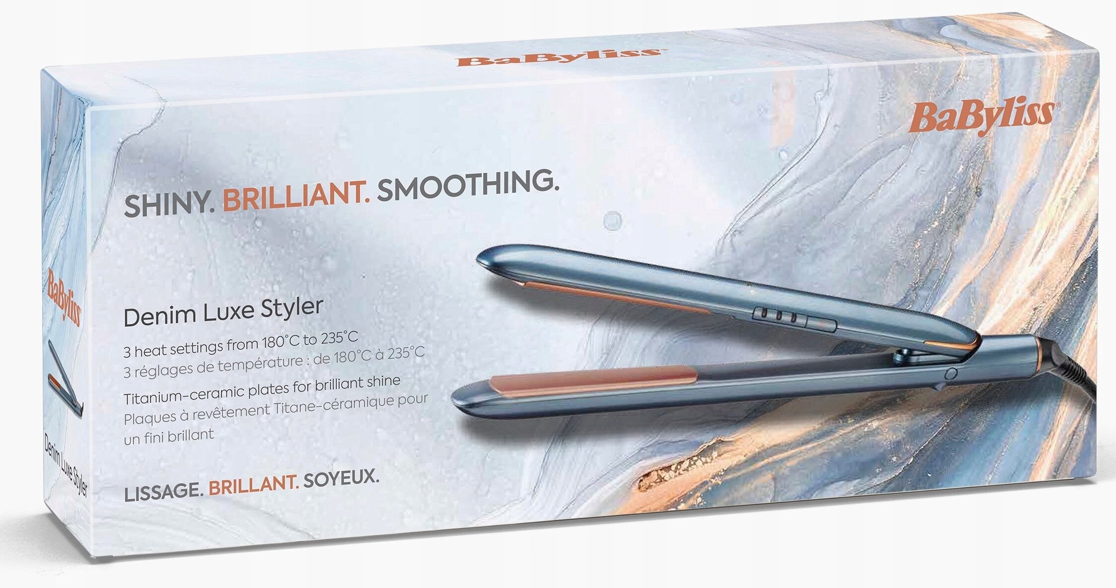 Straightener BABYLISS ST251PE Denim Luxe 235 degree Temperature control yes