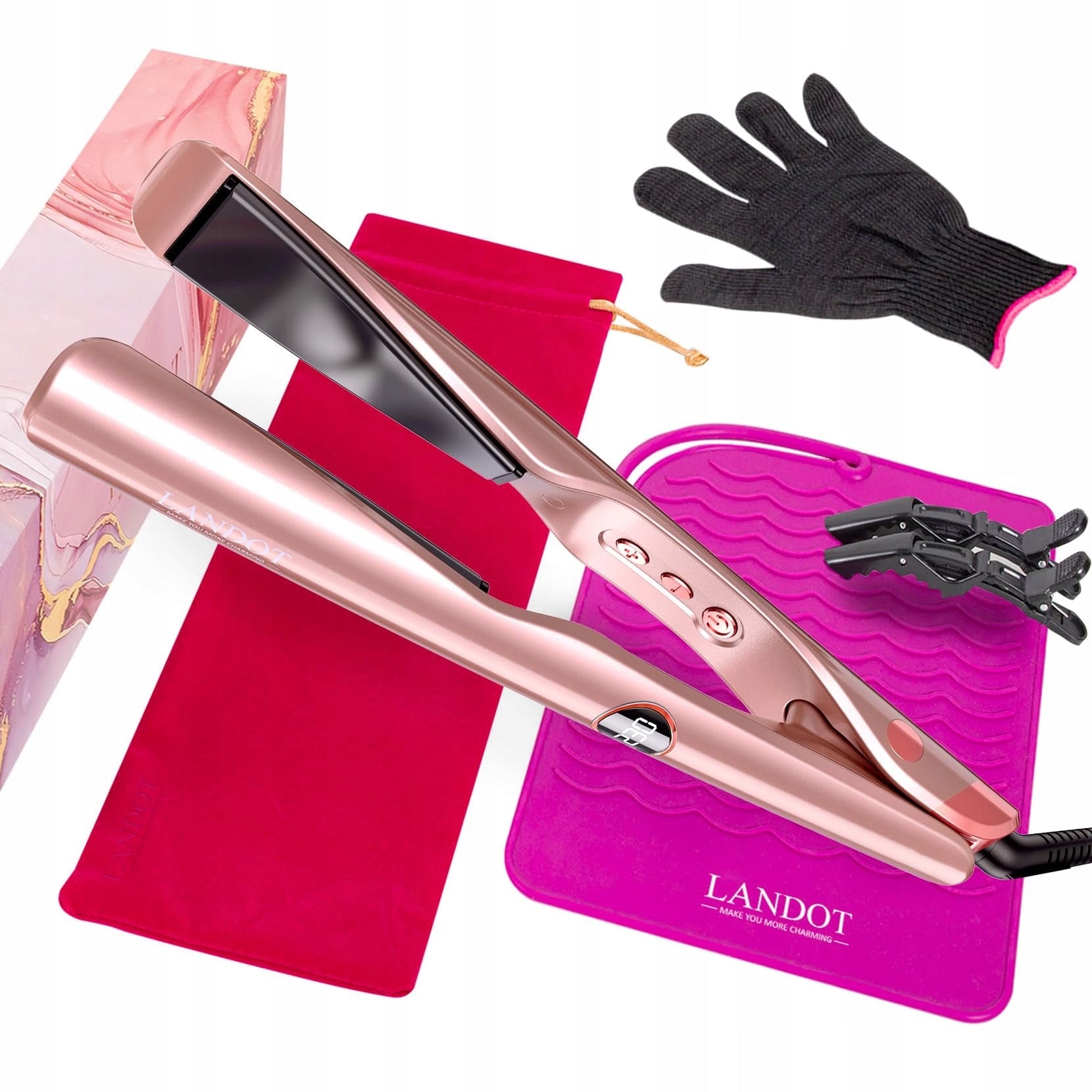 Straightener curling iron 2in1 ceramic for hair and waves temperature control Brand no brand
