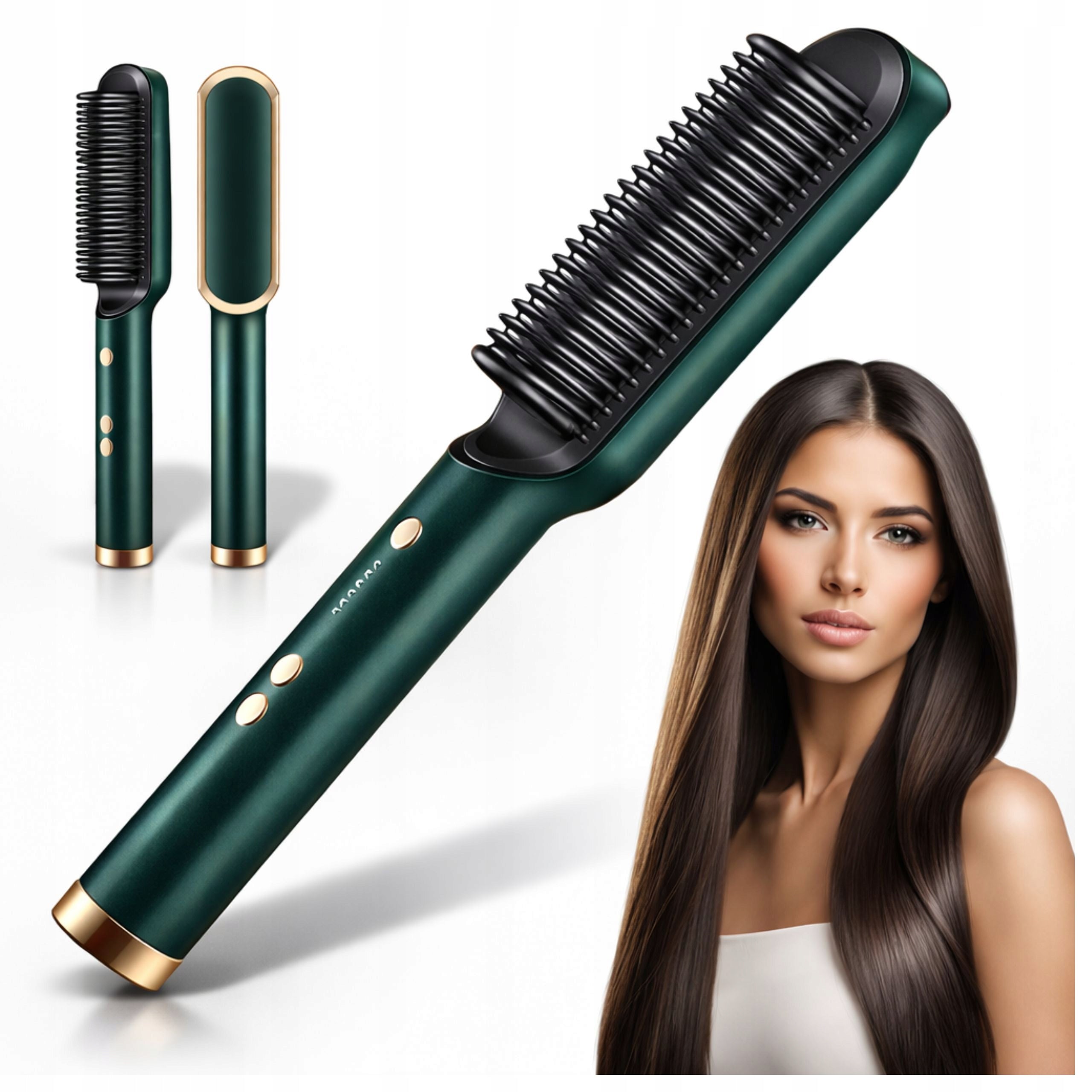 Straightening Hair Brush 2in1 with Temperature Control PRO I Straightener