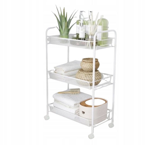 Stroller Helper Hairdressing Table Cosmetic SPA Mobile White on Wheels