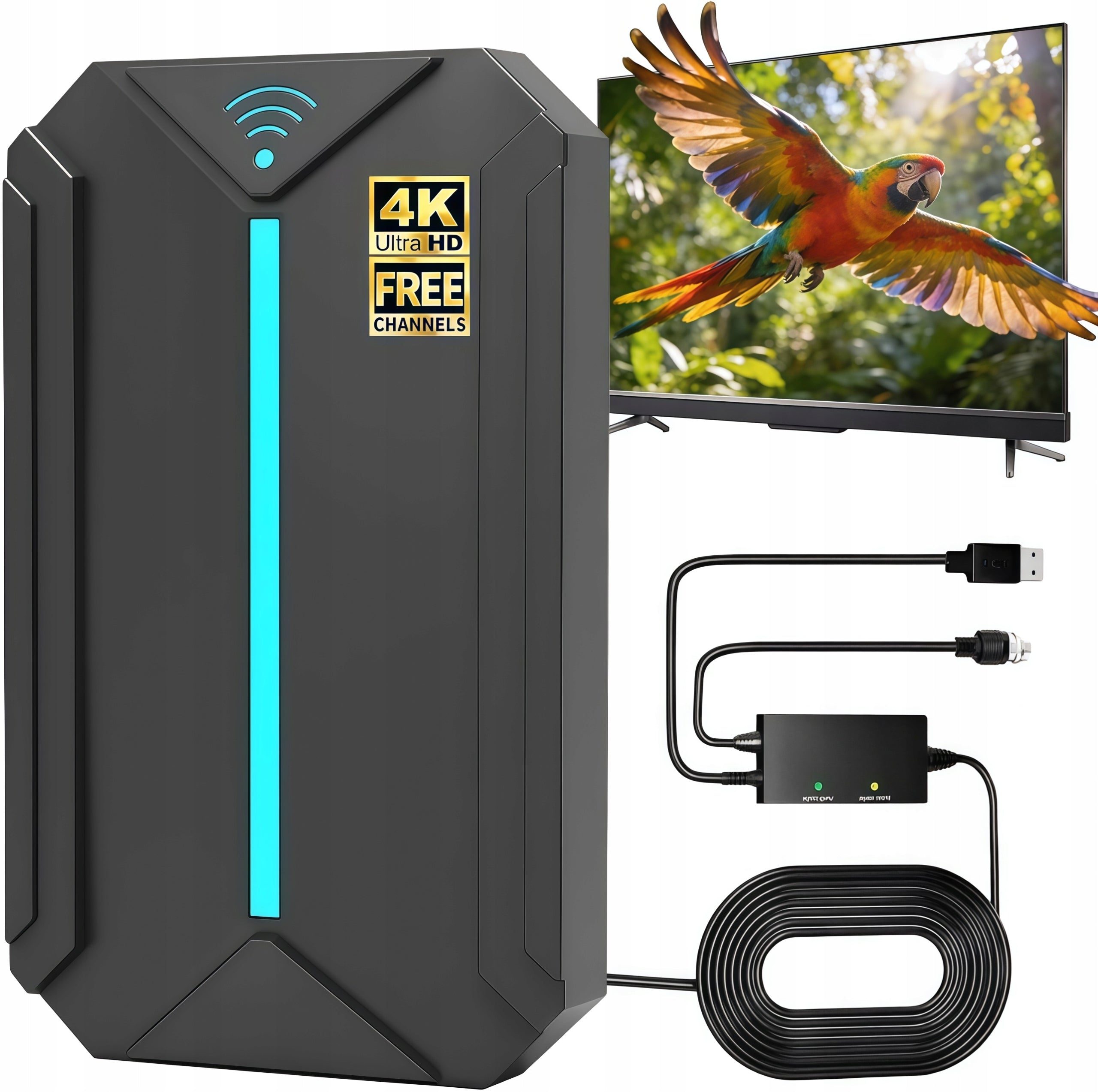Strong DVB-T2 HEVC Room TV Antenna with 4K Amplifier ADAPTER