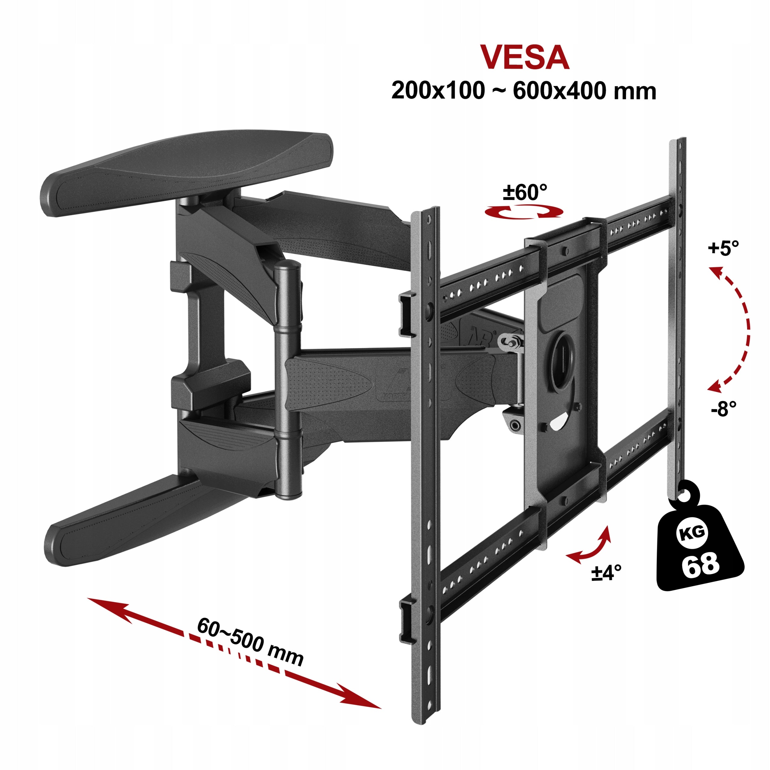 Strong Rotating TV Mount 40-85" Sturdy TV Hanger High Quality Manufacturer code NBP65BLK BRTW