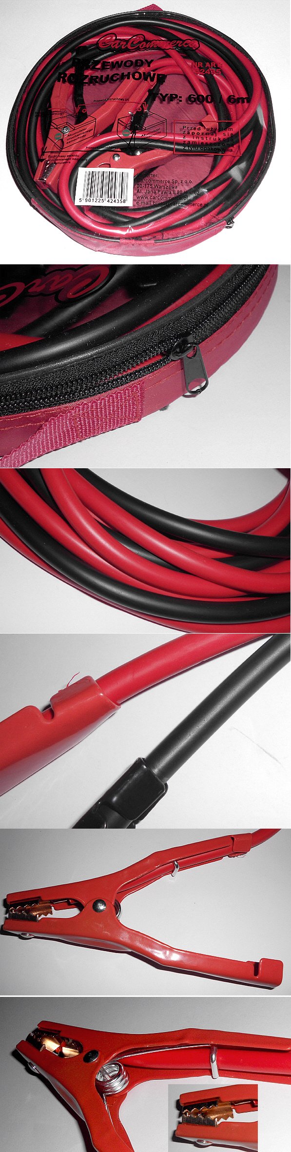Strong Thick Cables Car Starter Cables 900A 2 x 6m with Case Manufacturer's catalog number 42666