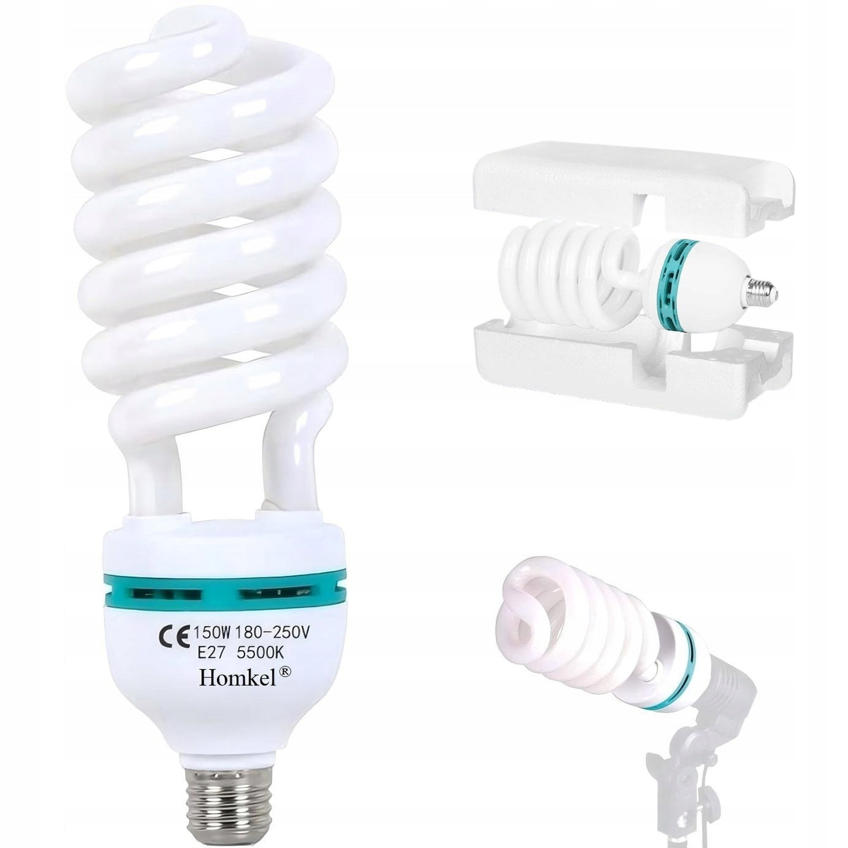 Studio photography bulb 180V-250V 150W continuous constant light E27 5500K