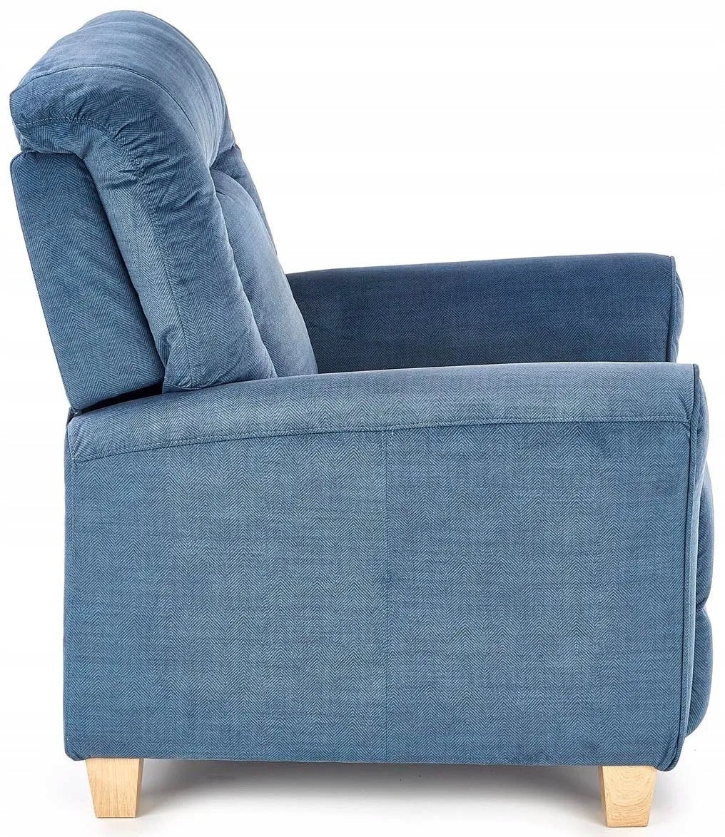 Stylish Reclining Armchair BARD Halmar Dark Blue Leisure For Living Room Furniture depth 90 cm