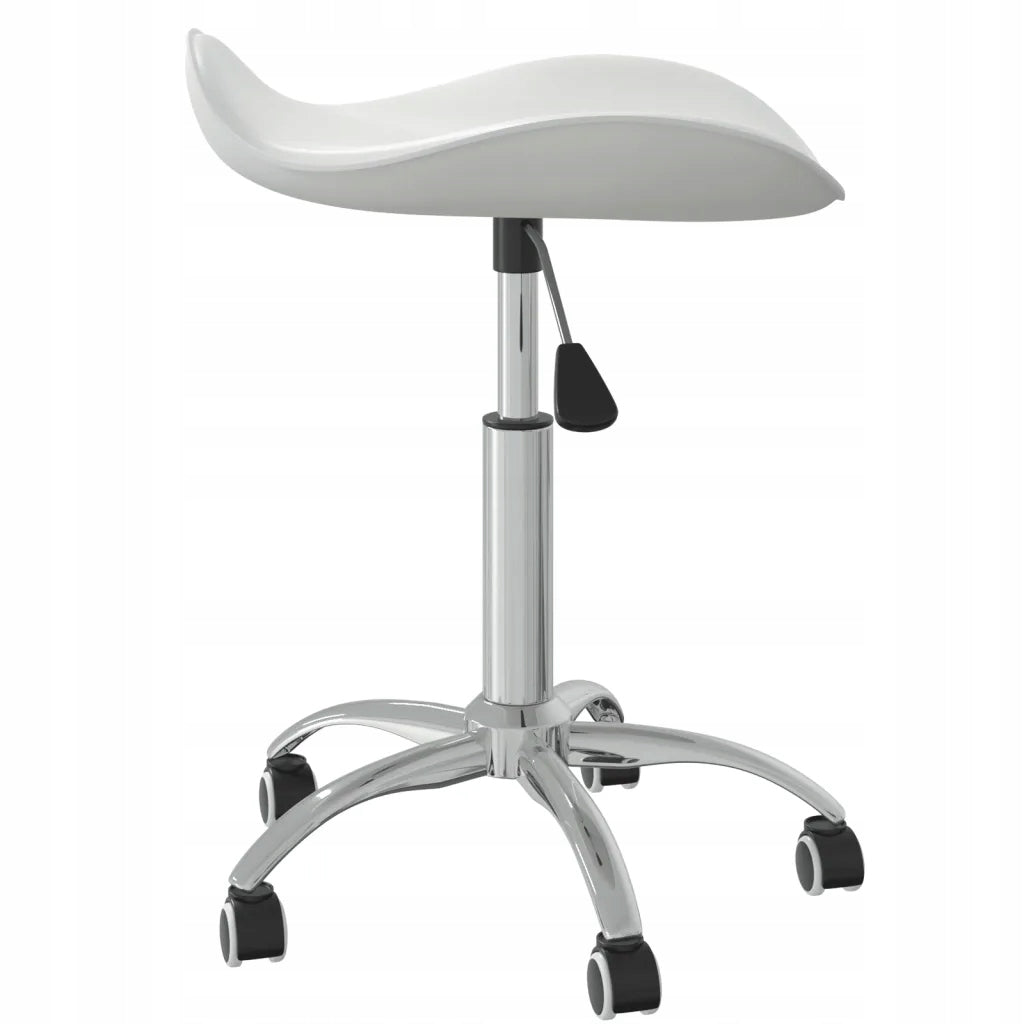 Stylish Rotary Cosmetic Stool with Wheels, White, 44x44x(46-57) cm Brand no brand