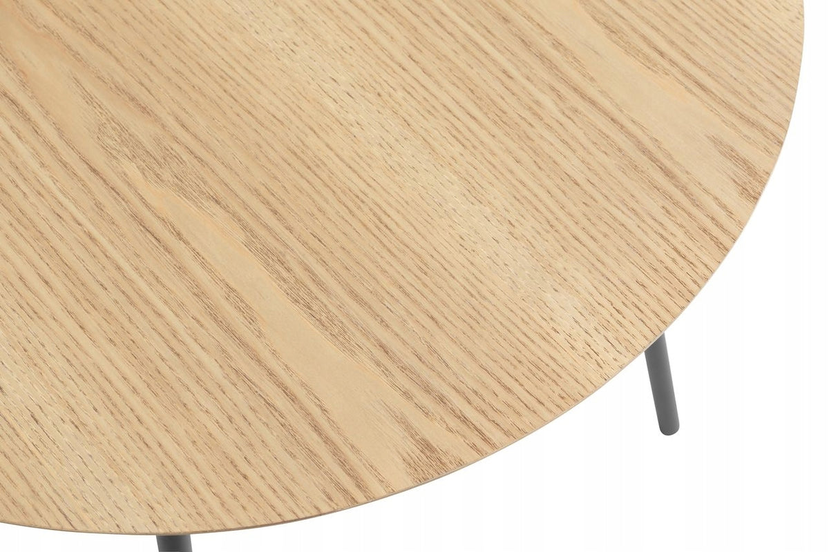 Stylish round table NYBO JYSK 40x40cm oak/black Packaging status original