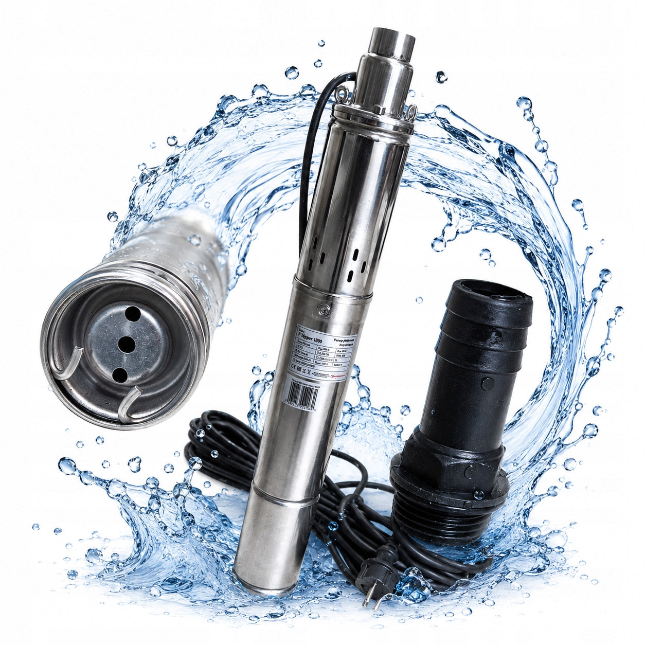 Submersible pump for Plot 3" Dipper 1800 550W 30L/min Cable 15m with Connector