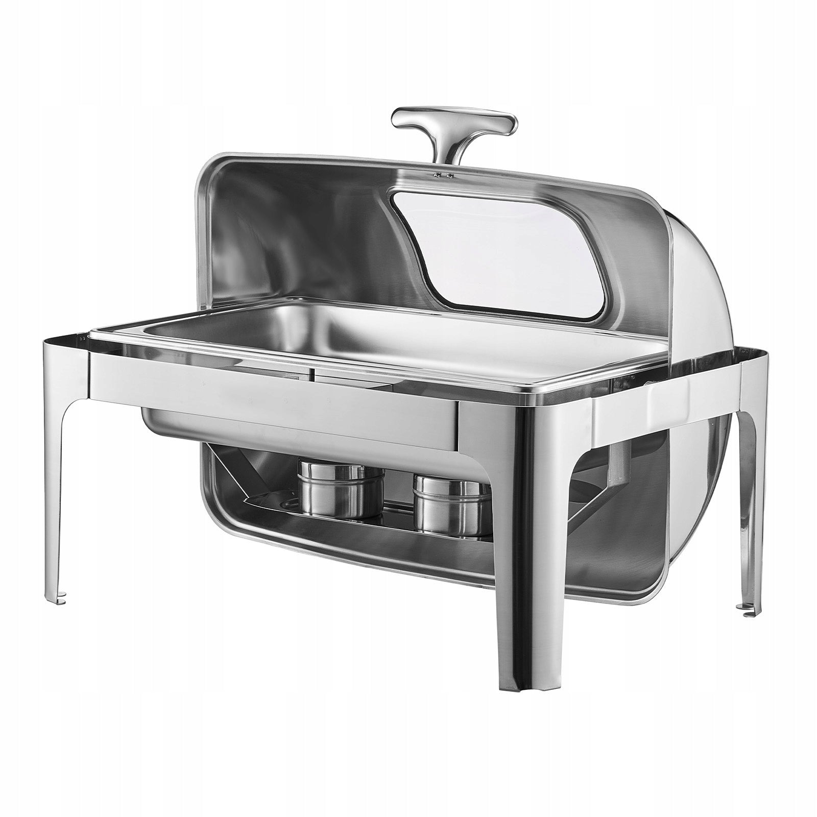 SucceBuy Food Warmer 3,9L Stainless Steel Has Glass Cover