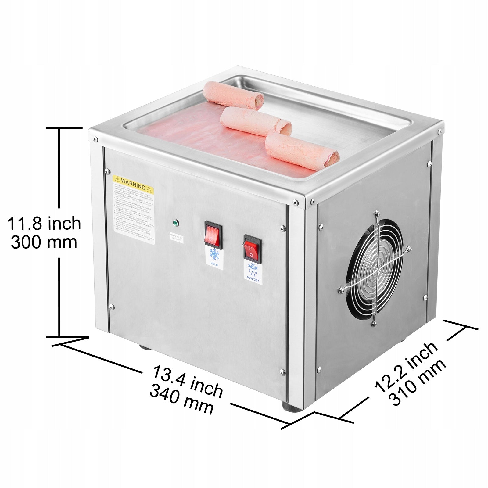 SucceBuy Fried Ice Cream Machine 28x24x2CM With Compressor And 2 Scrapers Manufacturer code JYTMDGLCB2