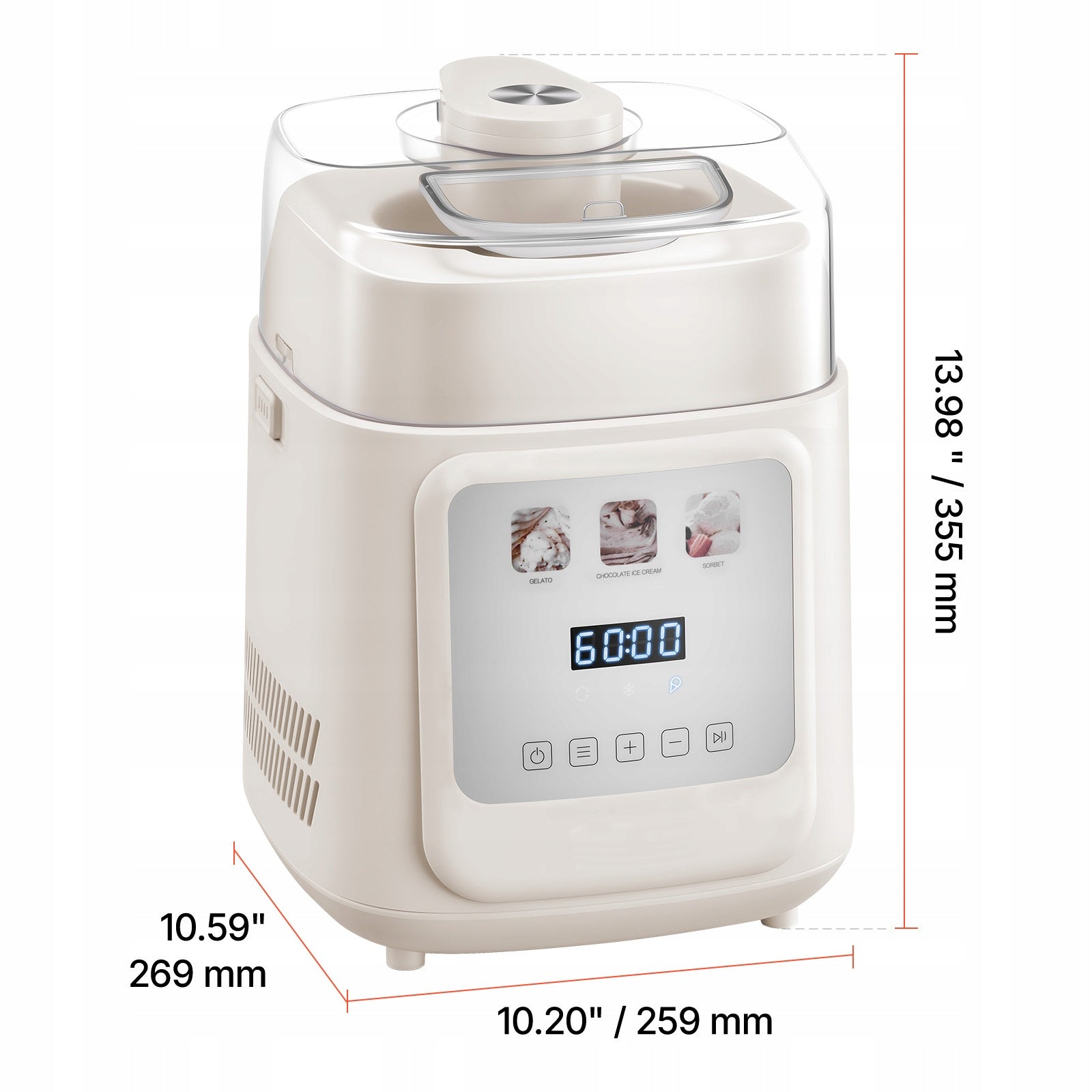 SucceBuy Ice Cream Machine 0.94L Automatic 4in1 With Built-in Compressor EAN (GTIN) 8721334397544
