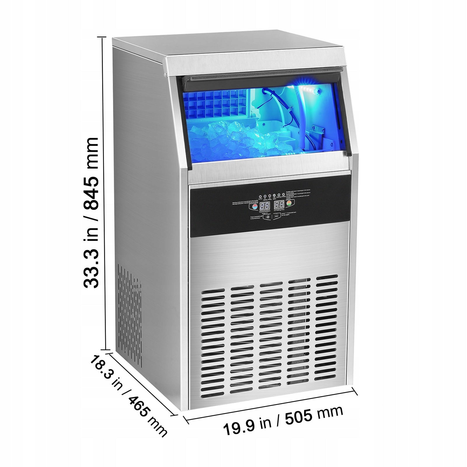 SucceBuy Ice Machine 56KG/Day Capacity 15KG Self-Cleaning SUS430 Brand SucceBuy