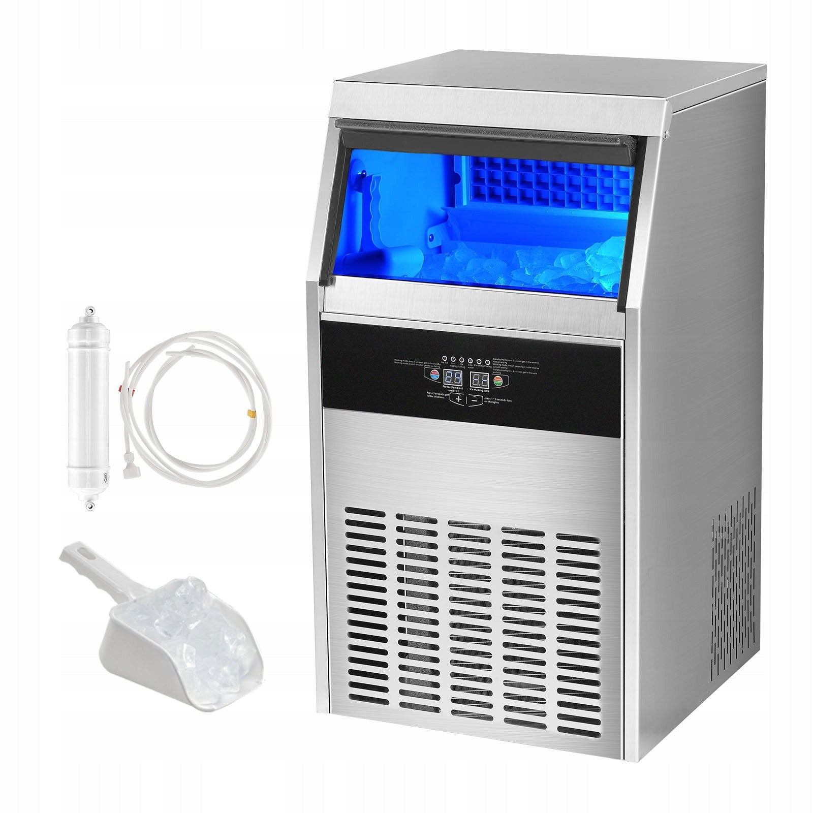 SucceBuy Ice Machine 56KG/Day Capacity 15KG Self-Cleaning SUS430