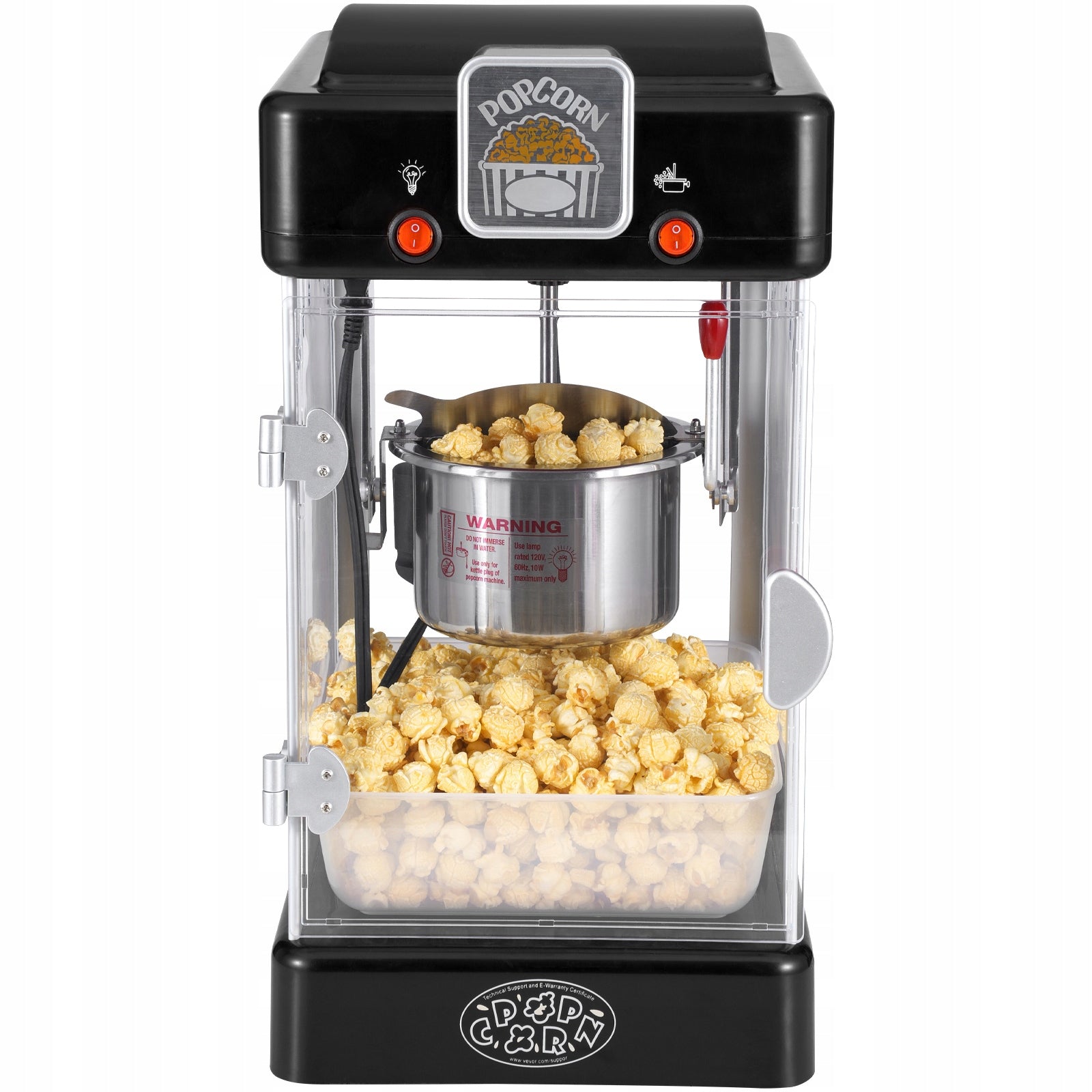SucceBuy Popcorn Machine 300W Popcorn Machine Cinema 2,5 Ounce Black