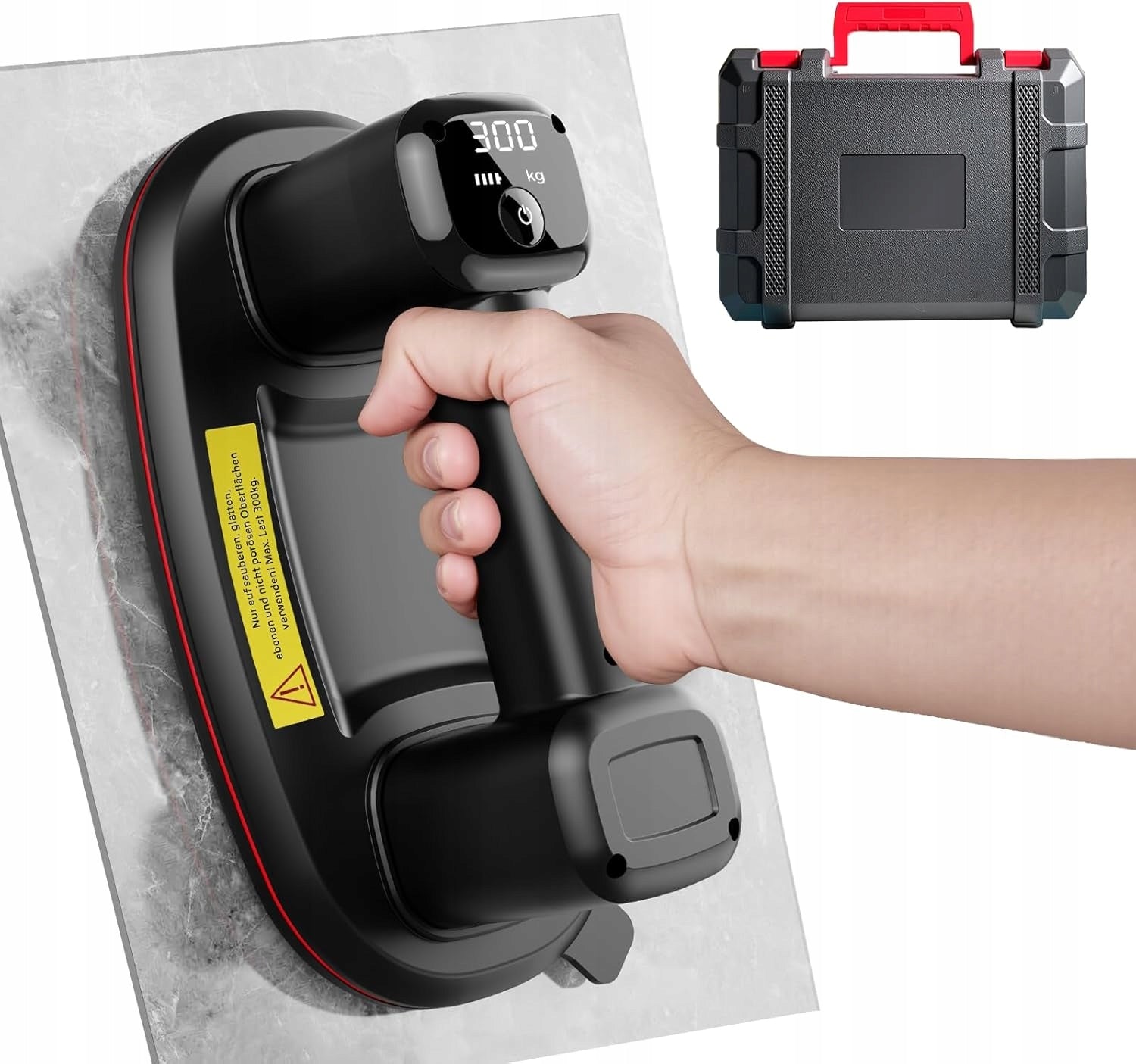Suction Lift Cordless 26 cm LCD 300kg for Glass Plates