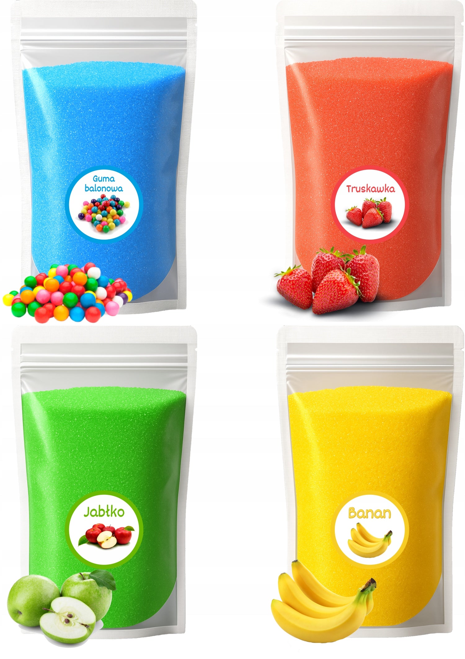 Sugar 4x 0,5kg Colorful and Flavored Cotton Candy Set for Dry Machine