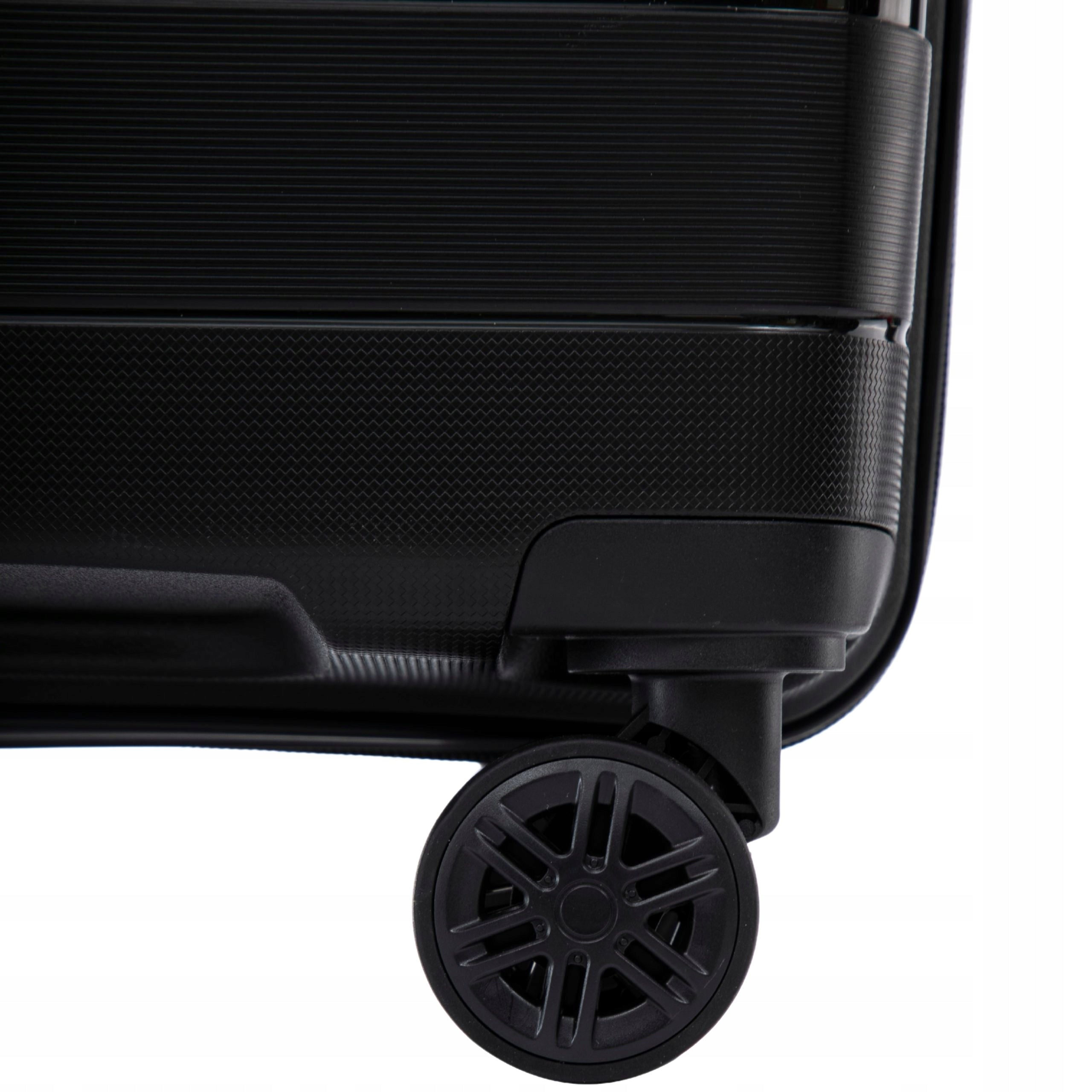 Suitcase Black Medium XL polypropylene travel luggage hard roomy WINGS Depth (shorter edge) 25 cm