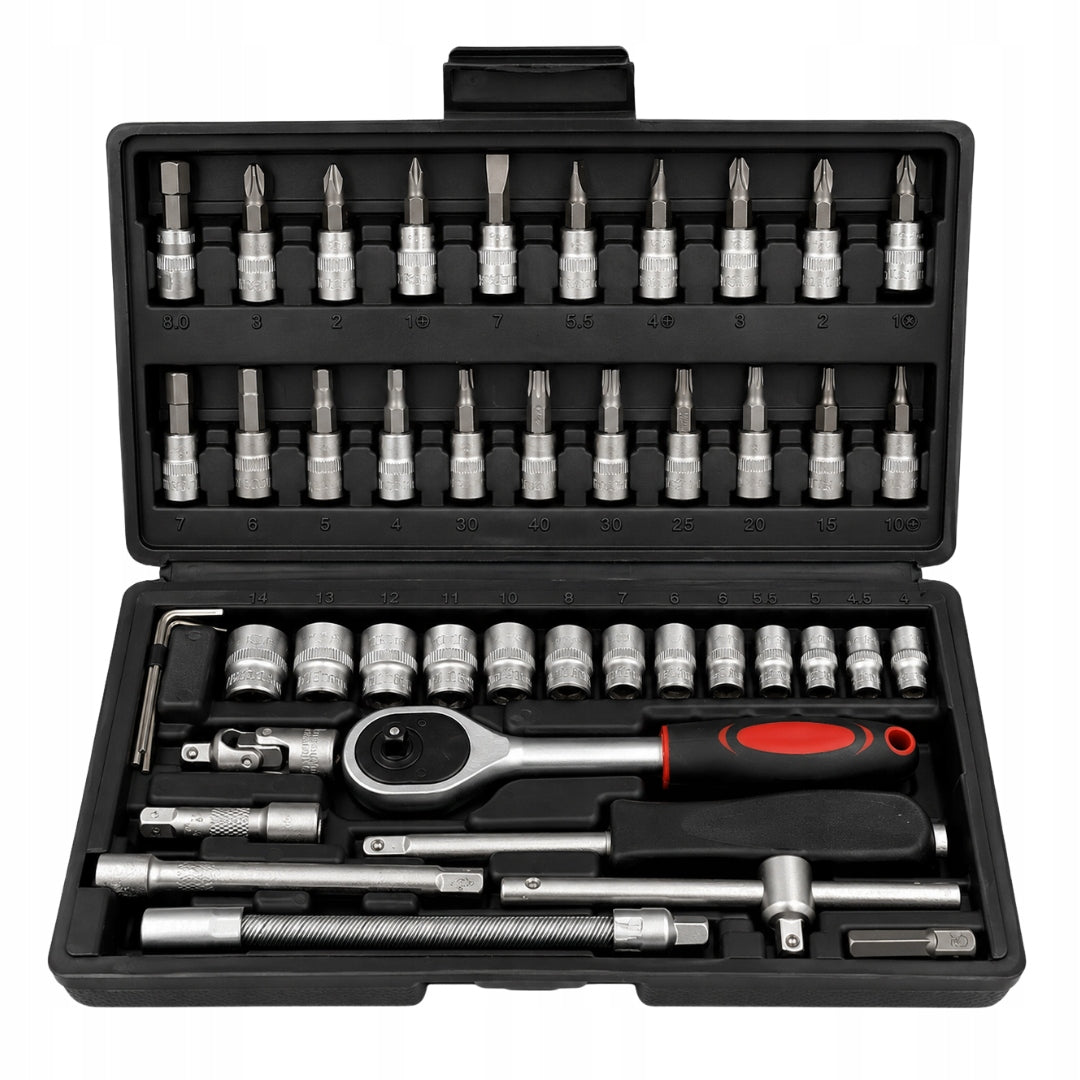 Suitcase Tool Set Socket Wrenches Small 46 Element 1/4 Inch Packaging status original