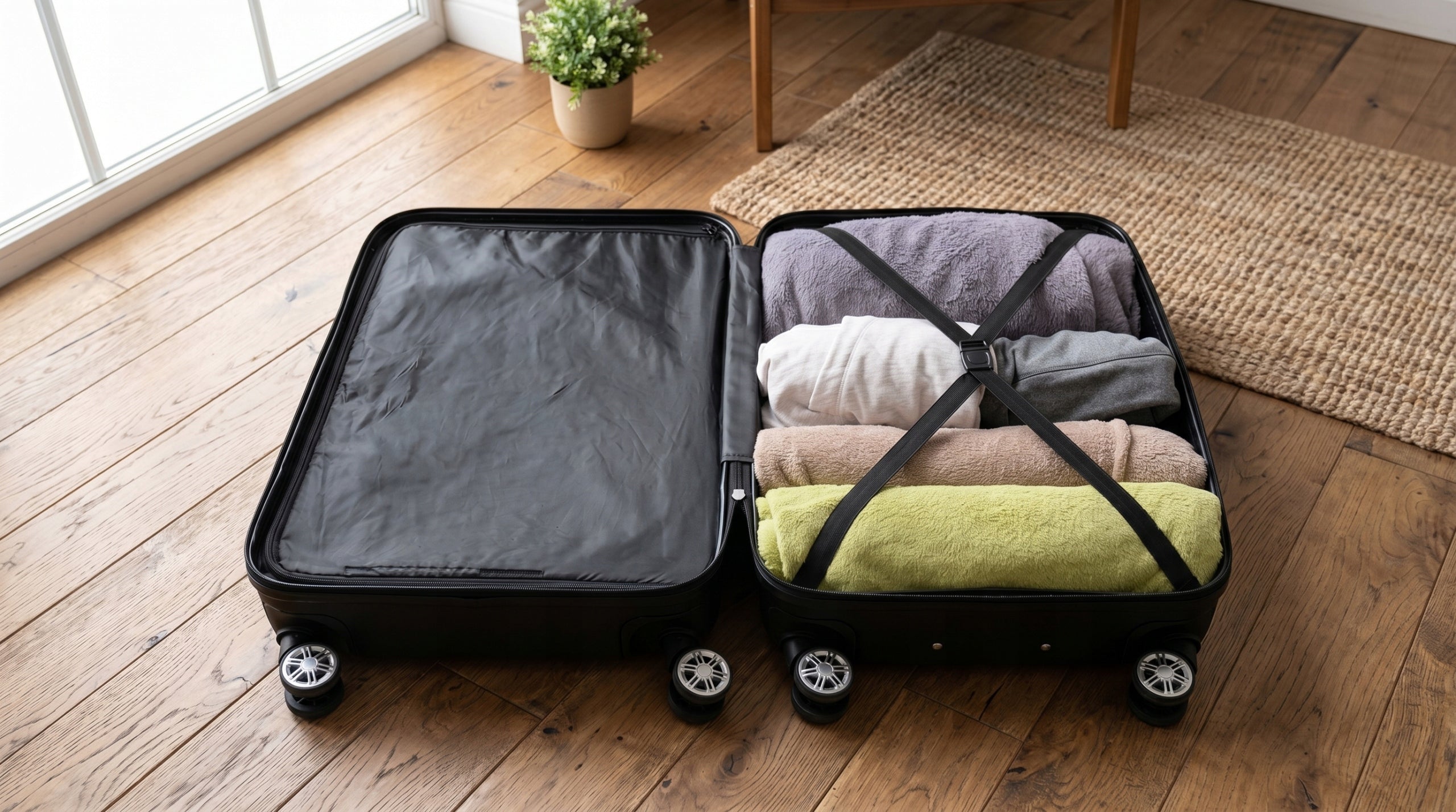 Suitcase XL medium travel wheels luggage 4 double wheels bag Kind hard