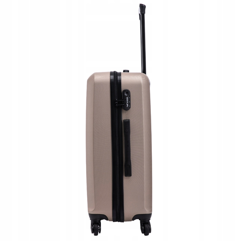 Suitcase XL travel luggage for holidays 4 wheels ABS lock encrypted WINGS Manufacturer code HRR01-M-CHAMPAGNE