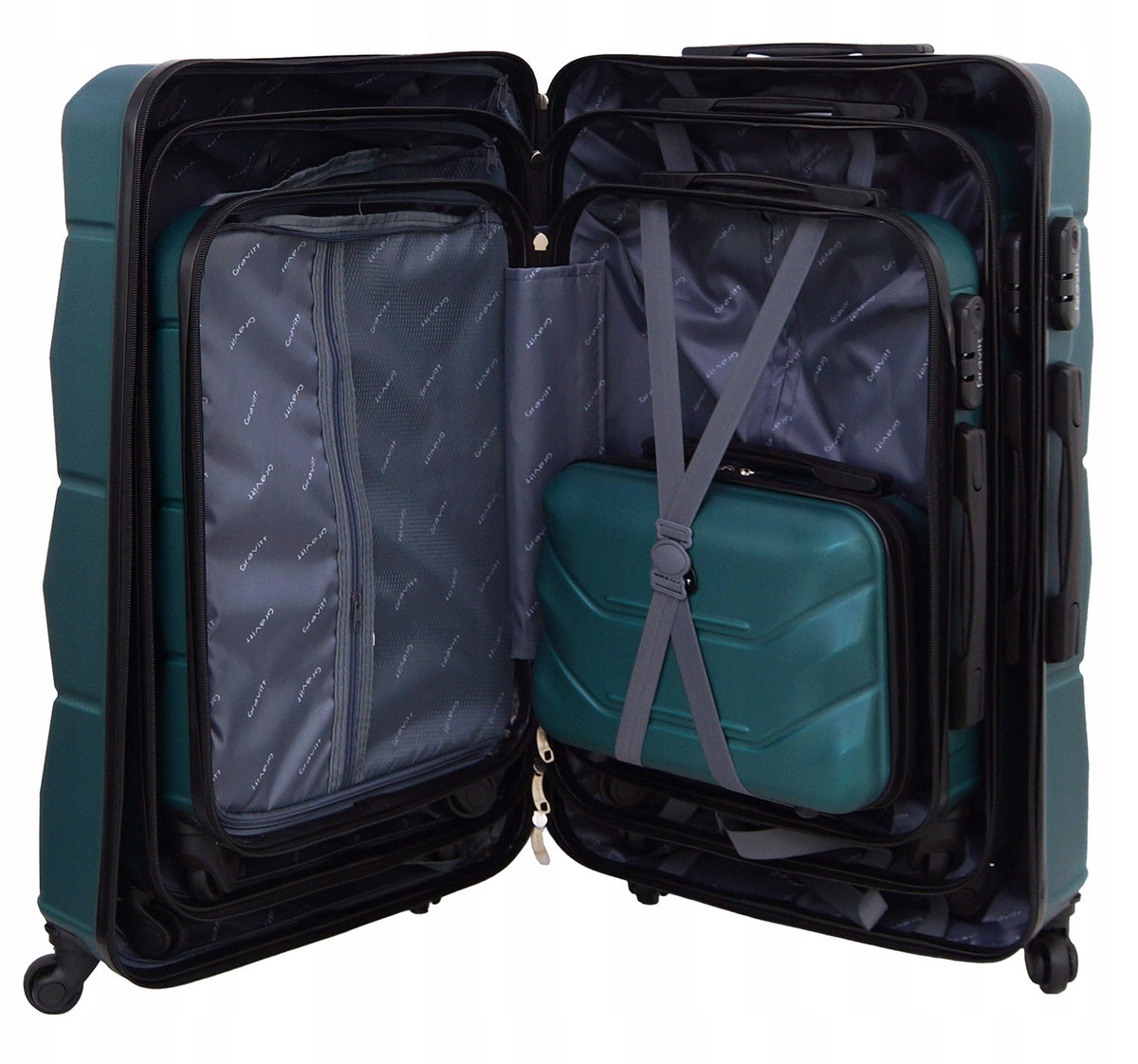 Suitcase set 4in1 Gravitt 955 ABS large medium small trunk luggage on wheels Brand Gravitt