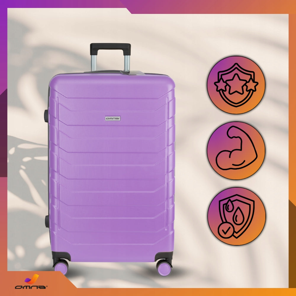 Suitcase small travel sturdy bag luggage trunk light wheels airplane 40L Model ARIZONA 40L FIOLETOWY