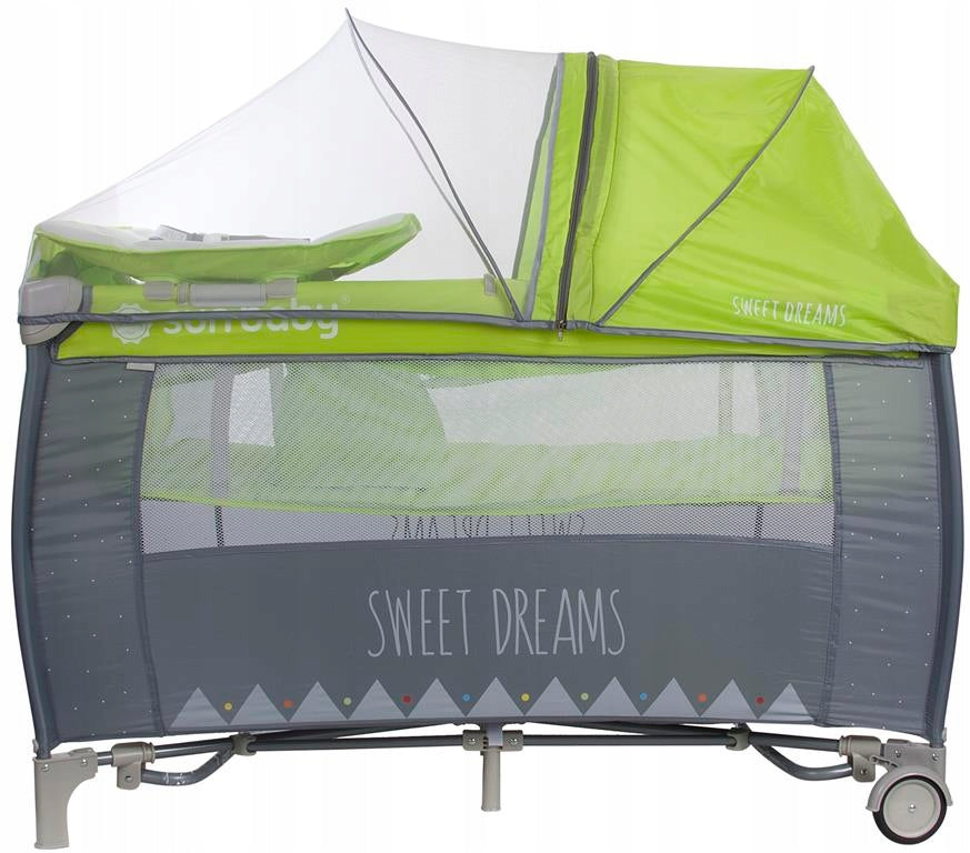 Sun Baby - Travel cot sweet dreams full equipment P995 green.