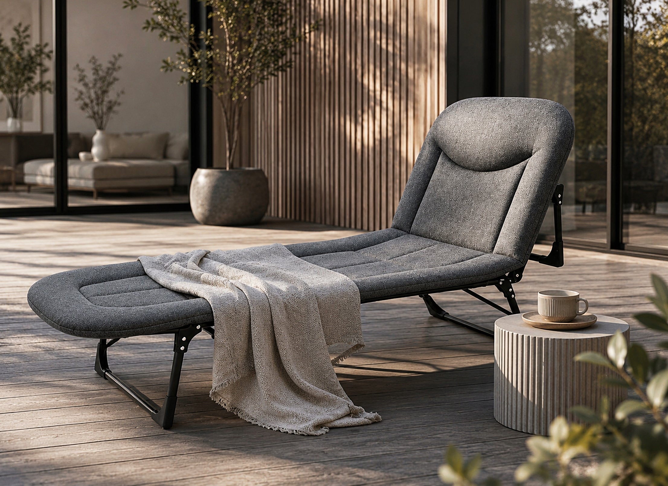 Sun Lounger Garden Travel Bed Mattress Lightweight Portable Field Manufacturer code Leżak ogorodwy Premium L66C2